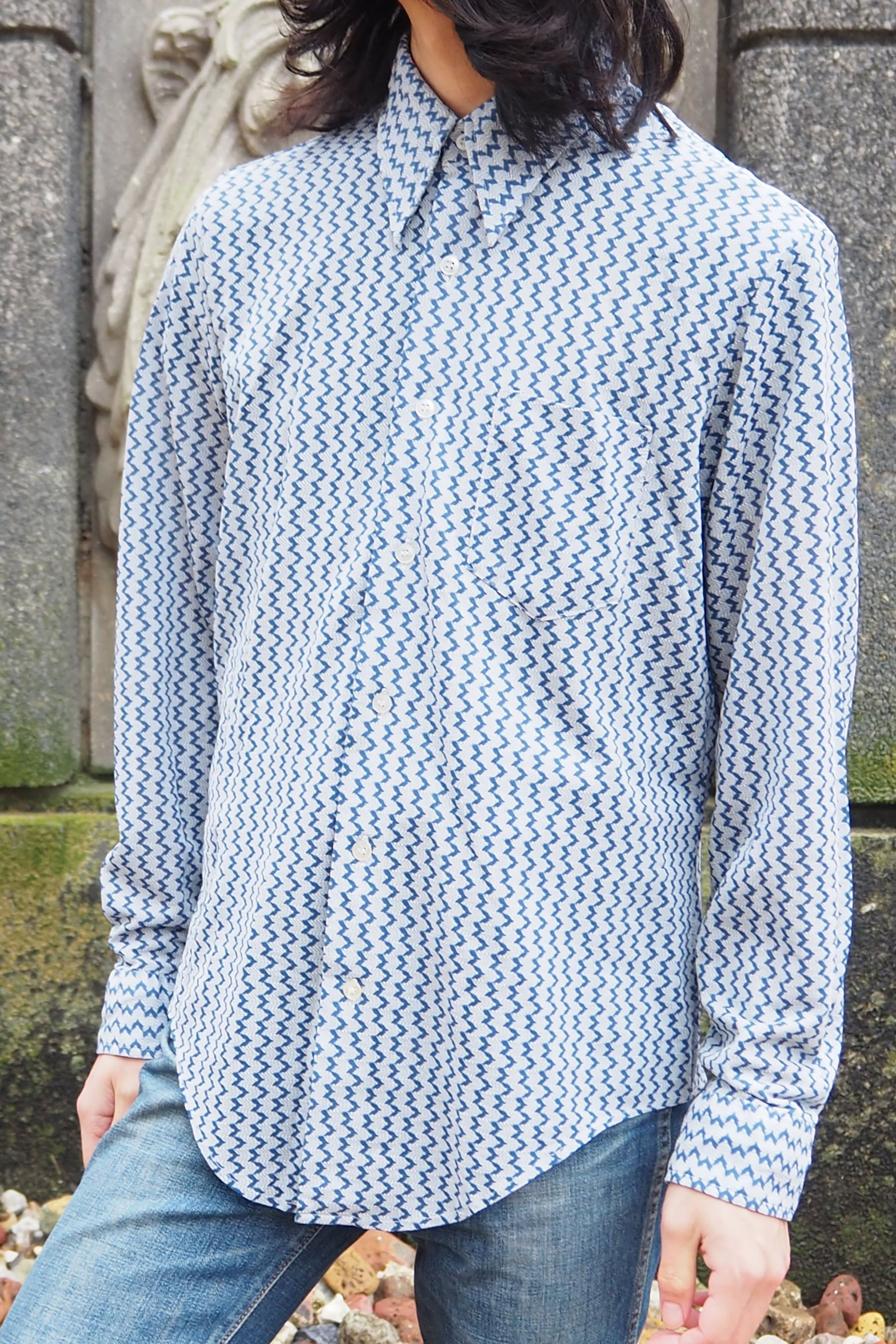 70's Jason clarke MATCH MATES Striped Shirts Blue