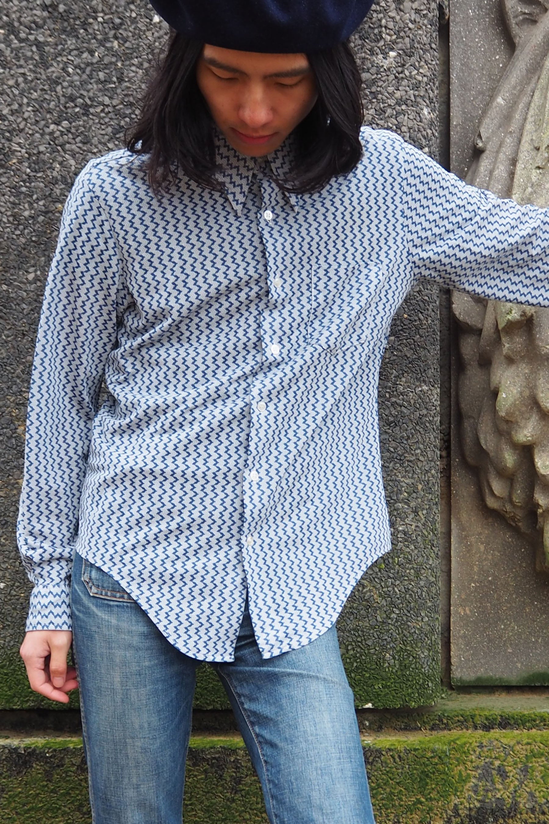 70's Jason clarke MATCH MATES Striped Shirts Blue