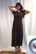 70's-80's Laura Ashley Floral Dress Brown