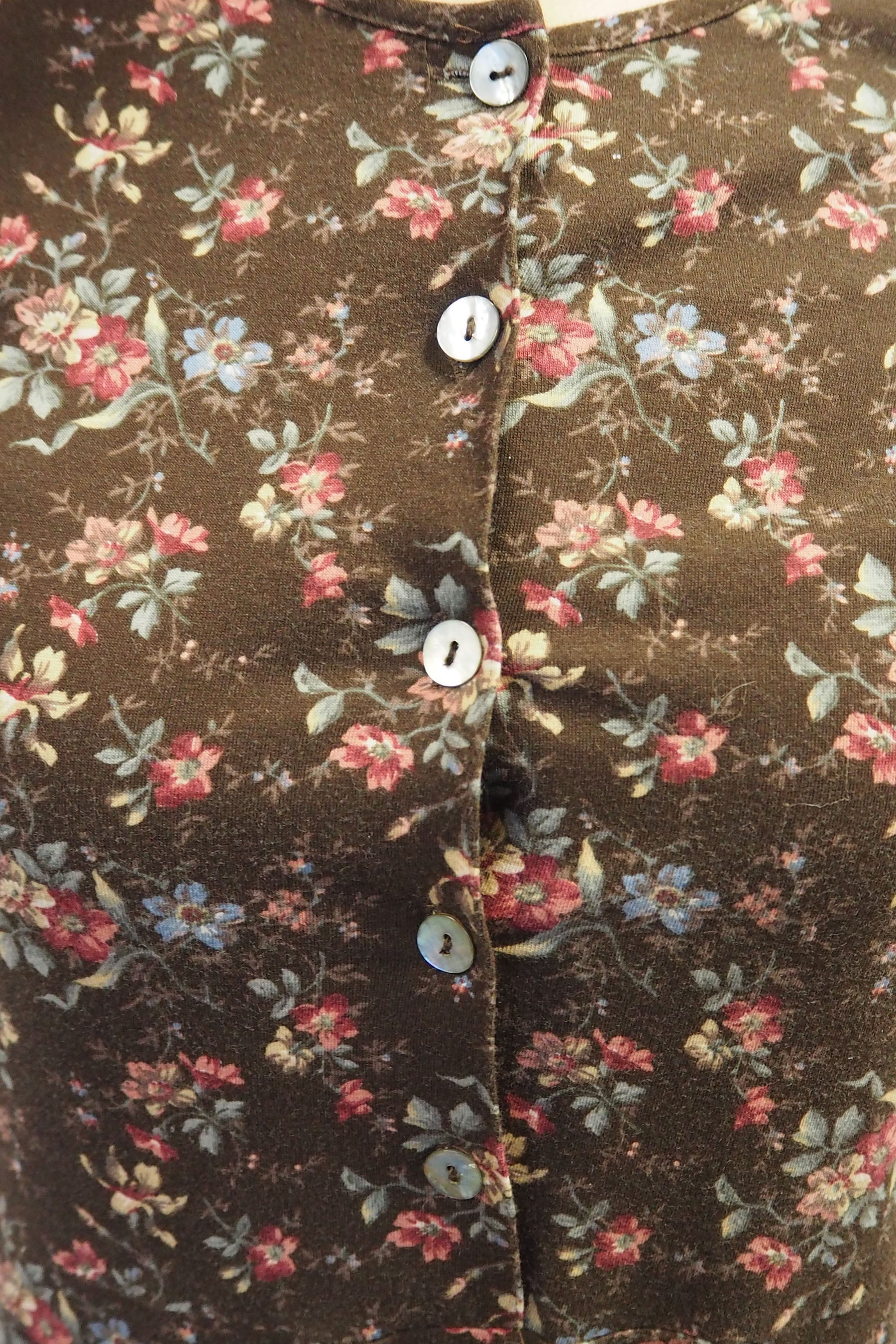70's-80's Laura Ashley Floral Dress Brown