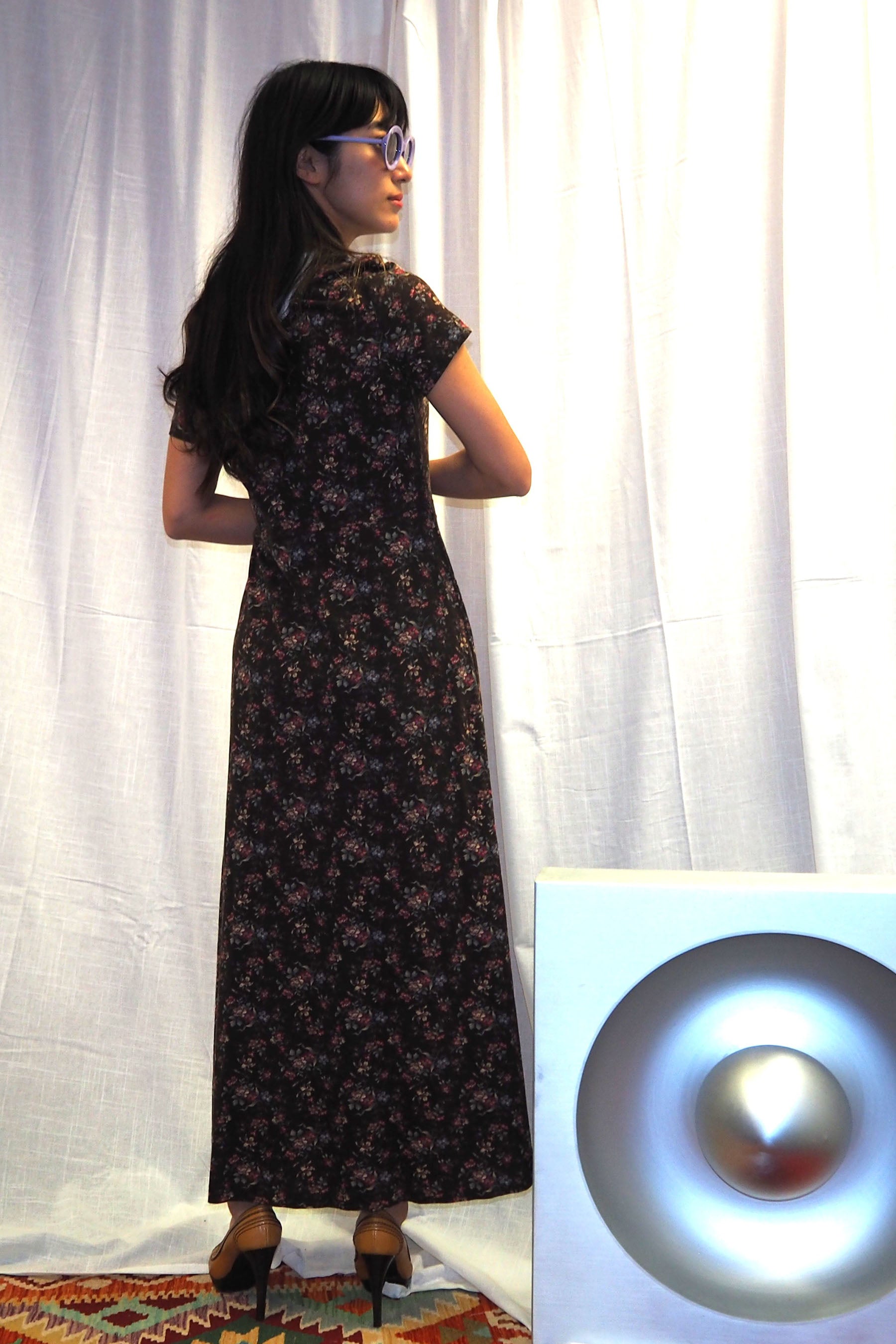 70's-80's Laura Ashley Floral Dress Brown