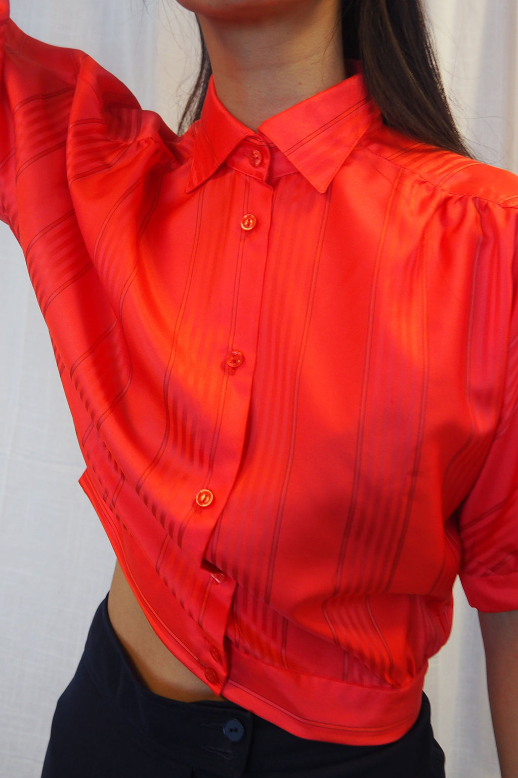 90s YESSICA Half Sleeve Shirt Red