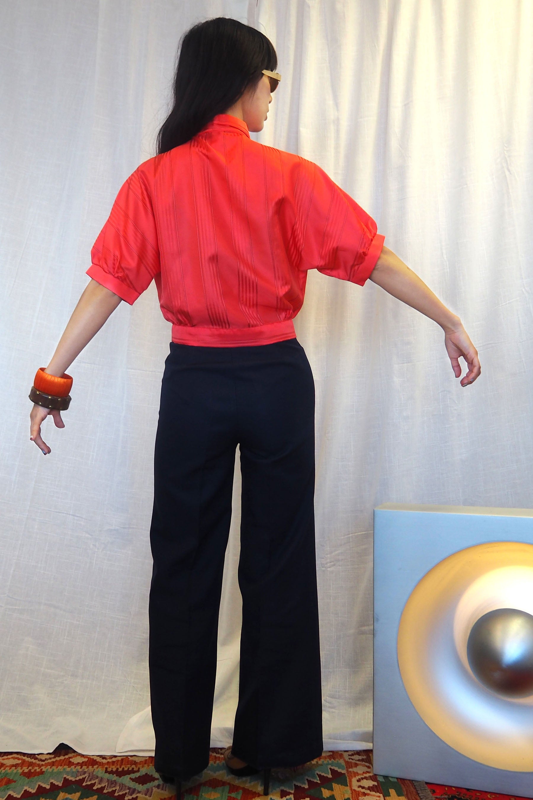 90s YESSICA Half Sleeve Shirt Red