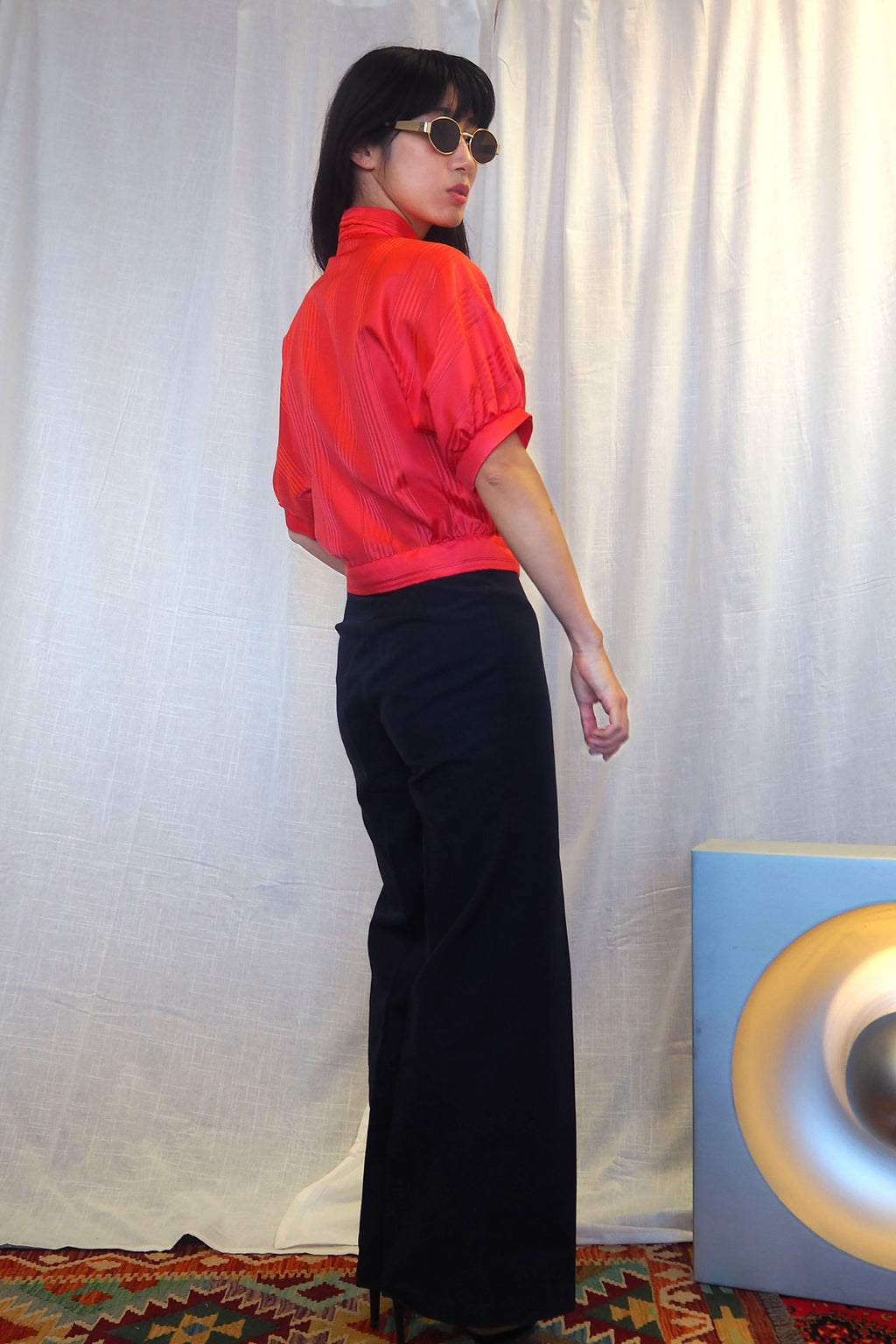 90s YESSICA Half Sleeve Shirt Red