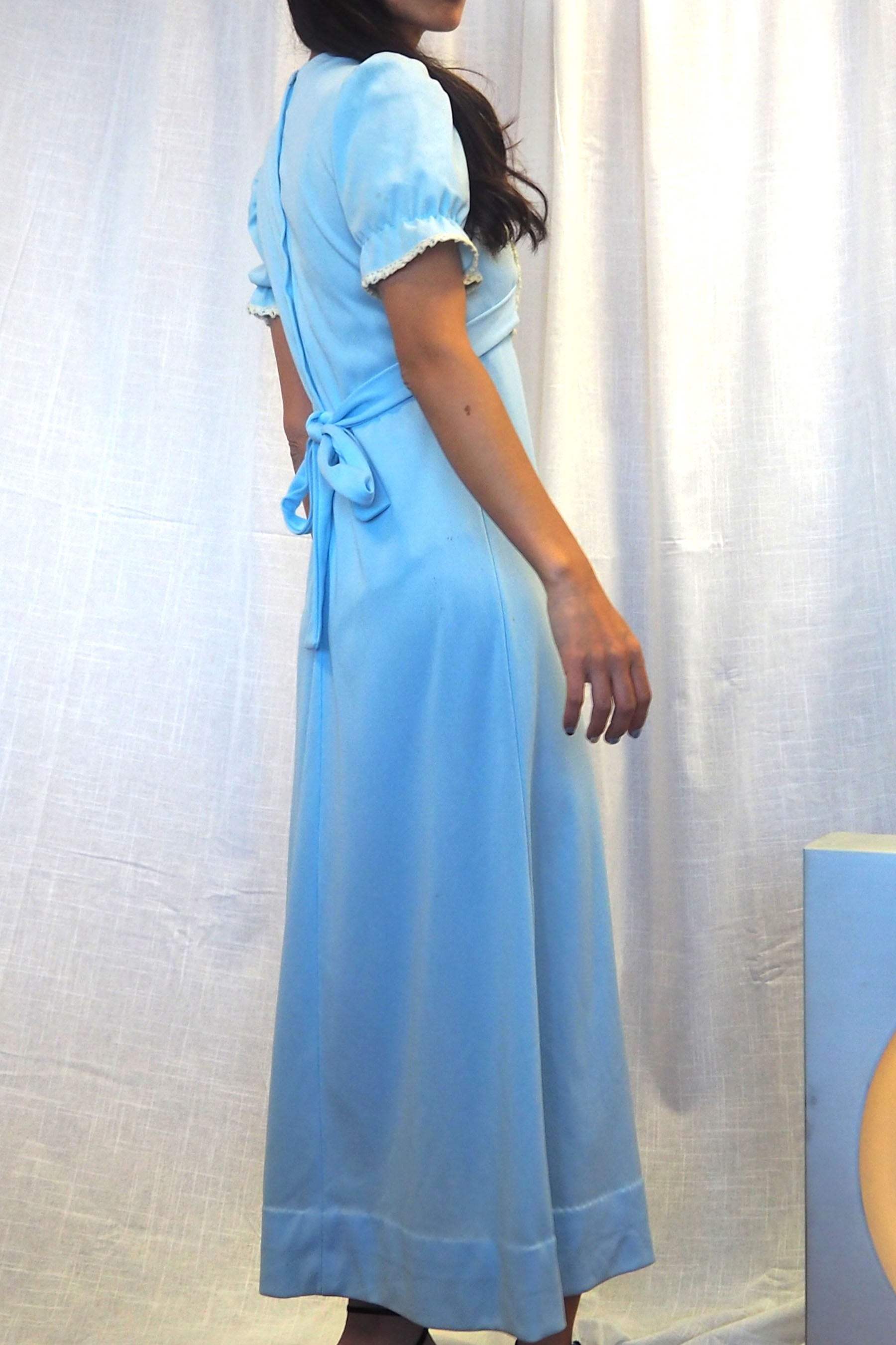 60's-70's Vintage Dress Light Blue