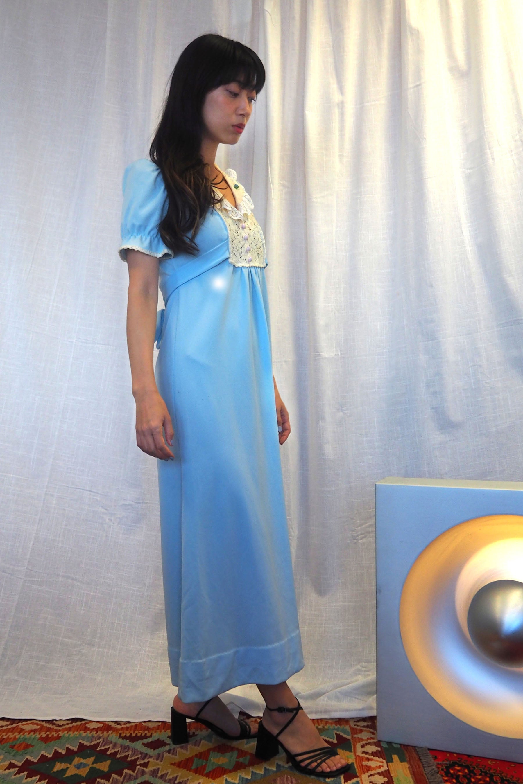 60's-70's Vintage Dress Light Blue