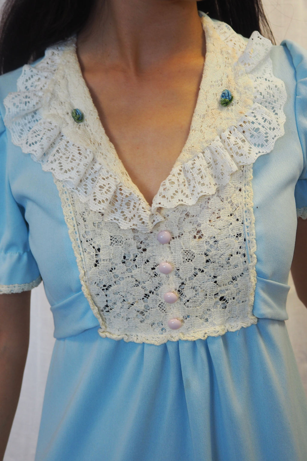 60's-70's Vintage Dress Light Blue