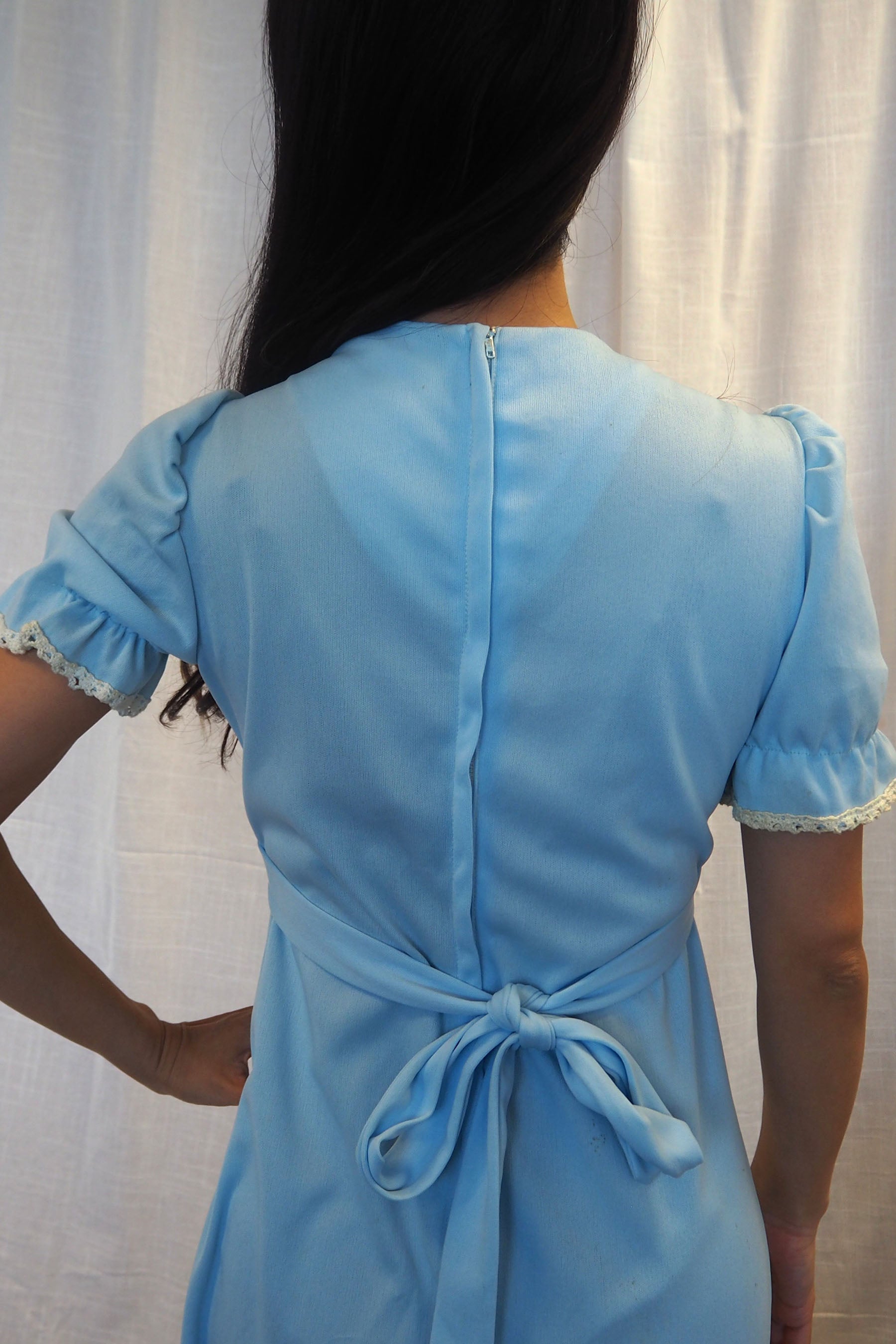 60's-70's Vintage Dress Light Blue
