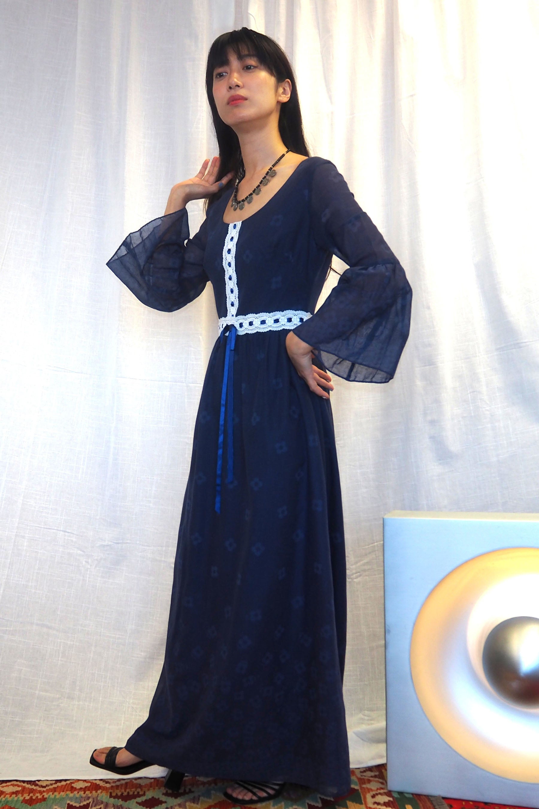 70's Kati at Laura Phillips Dress Navy