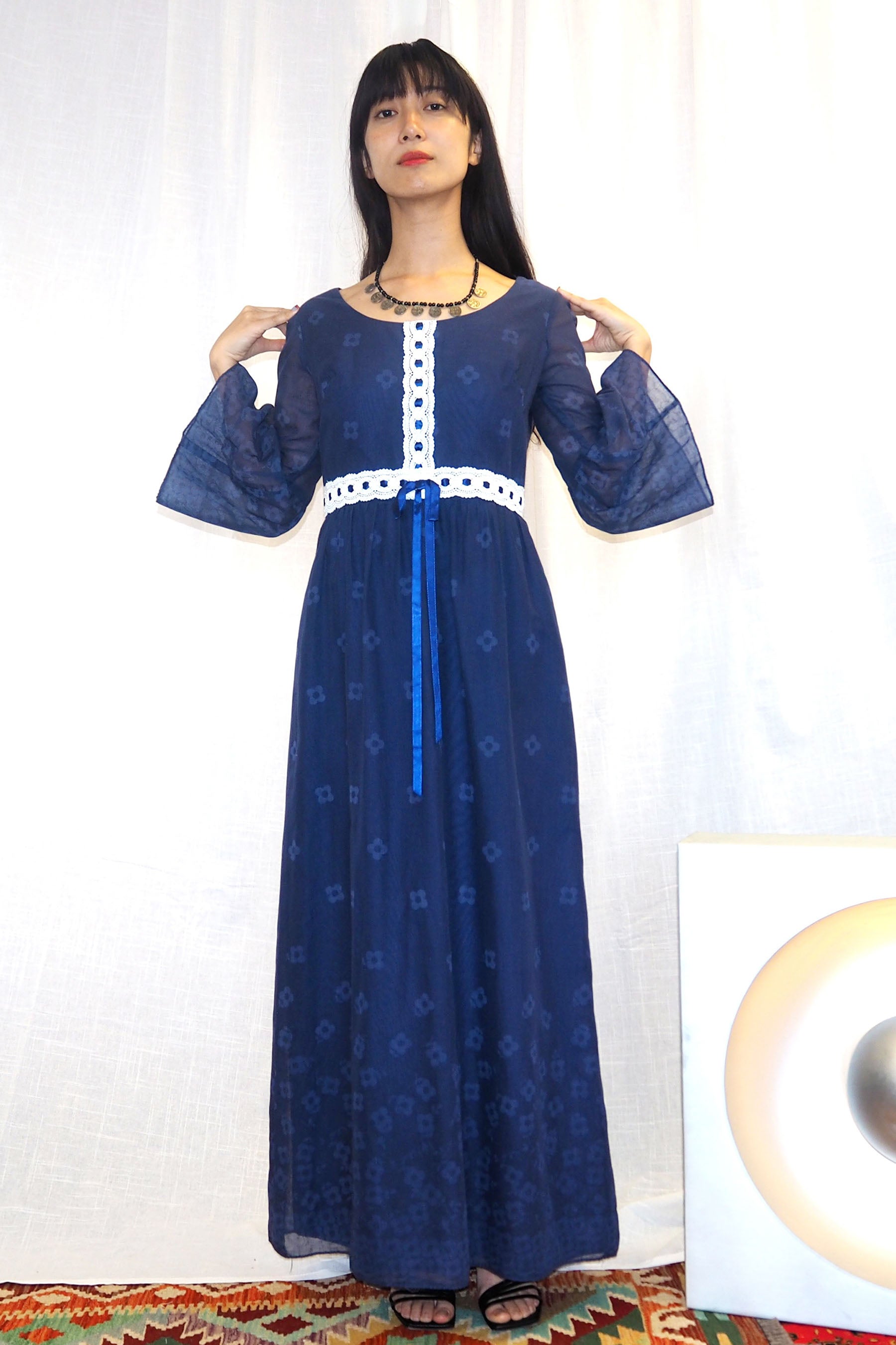 70's Kati at Laura Phillips Dress Navy