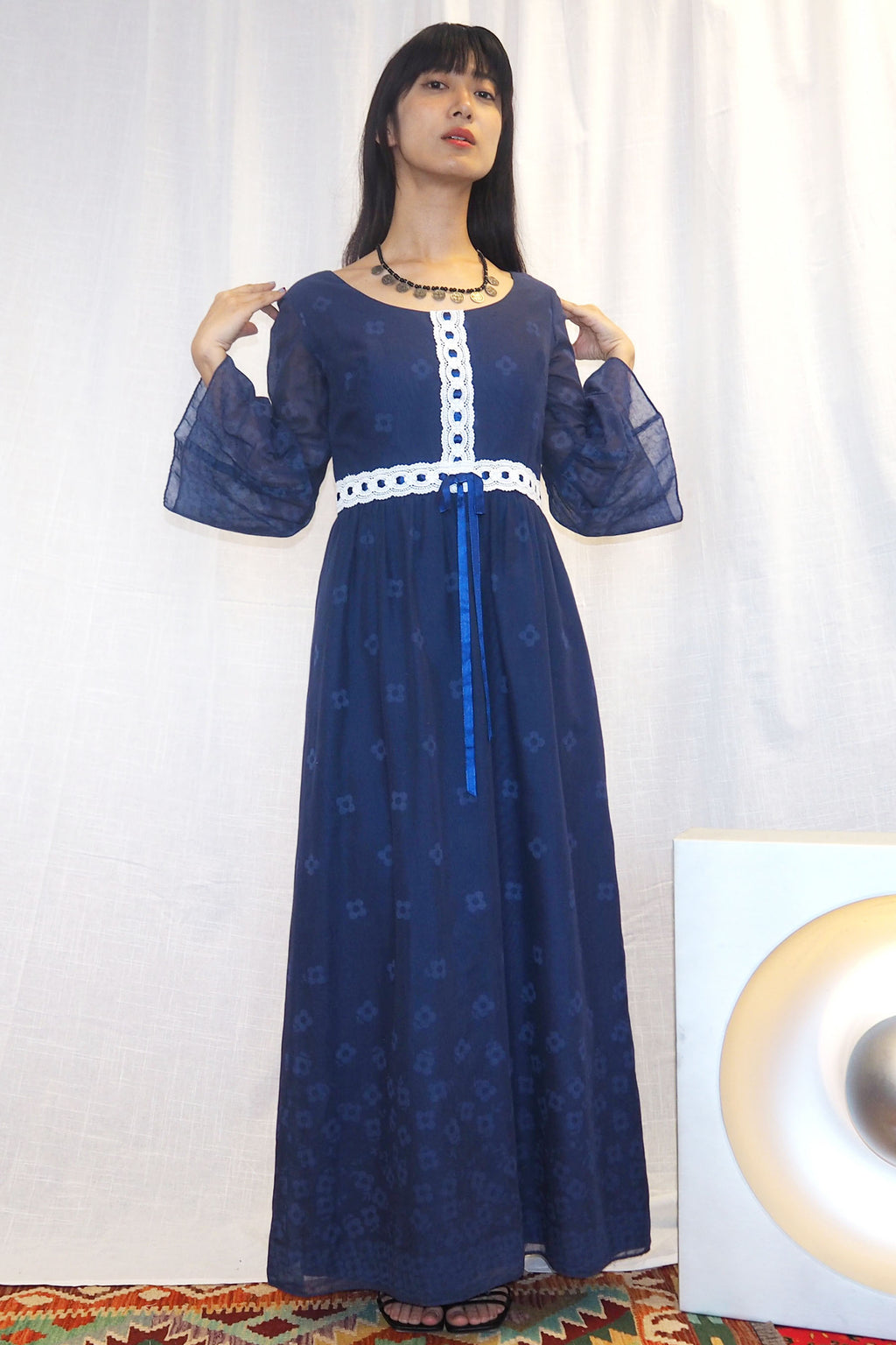 70's Kati at Laura Phillips Dress Navy