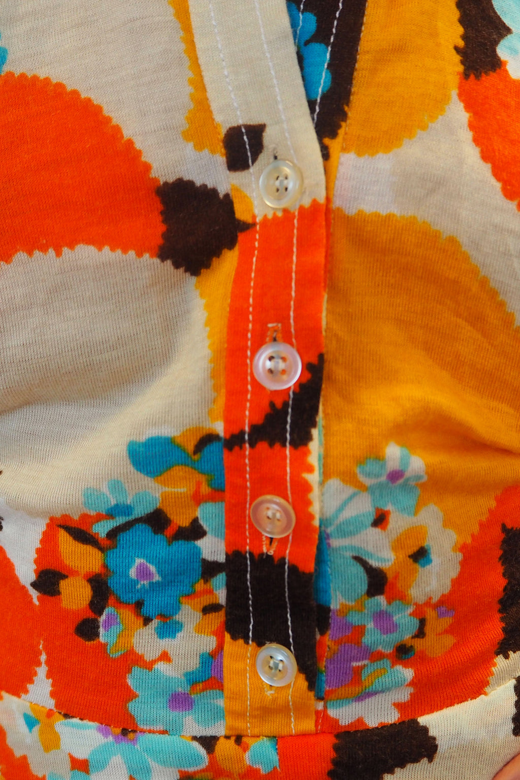 70's Orange Psychedelic Halter Neck Dress