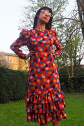 70's-80's Gold Label by Tricoville Ruffle Dress Red