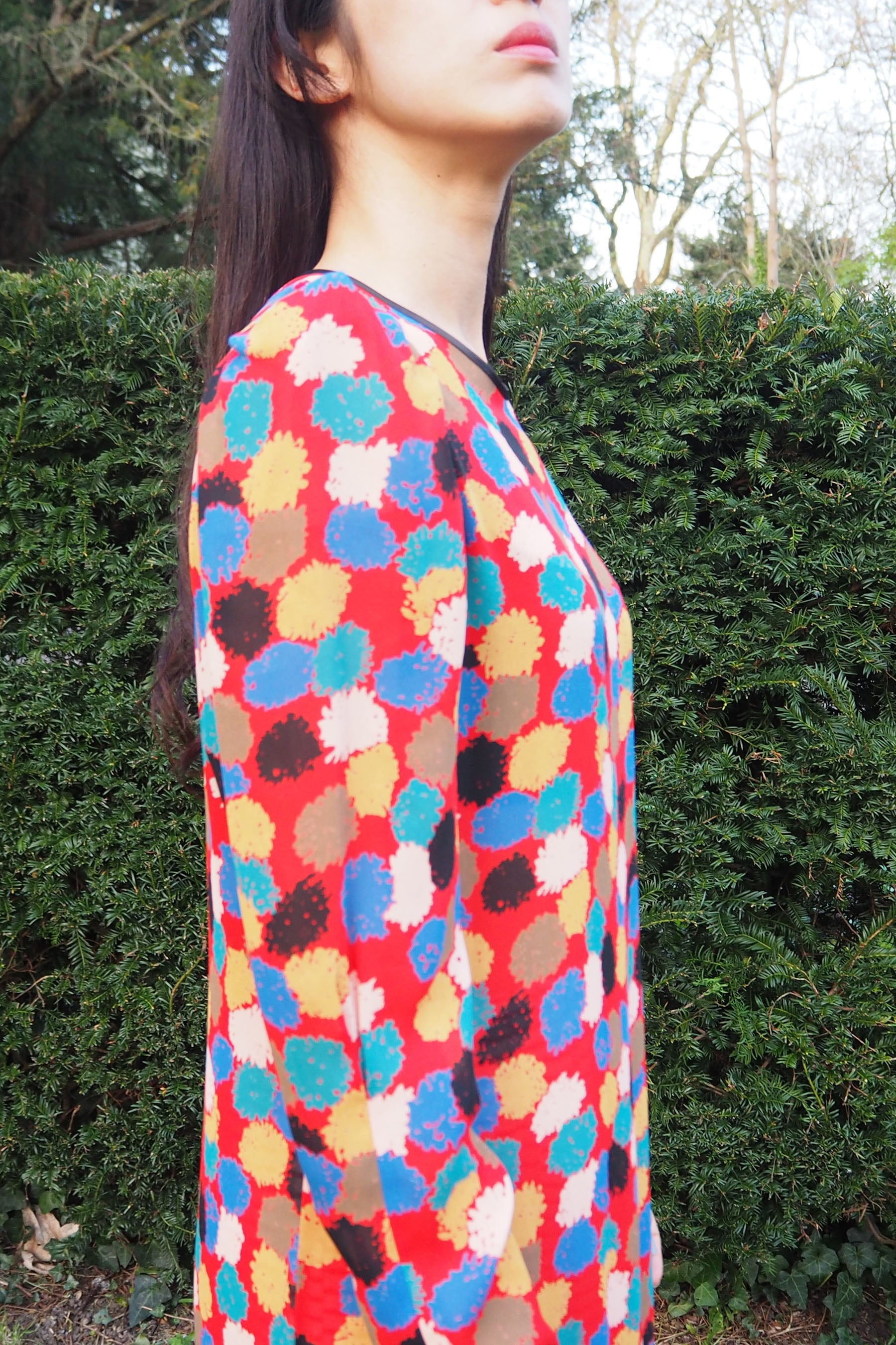 70's-80's Gold Label by Tricoville Ruffle Dress Red