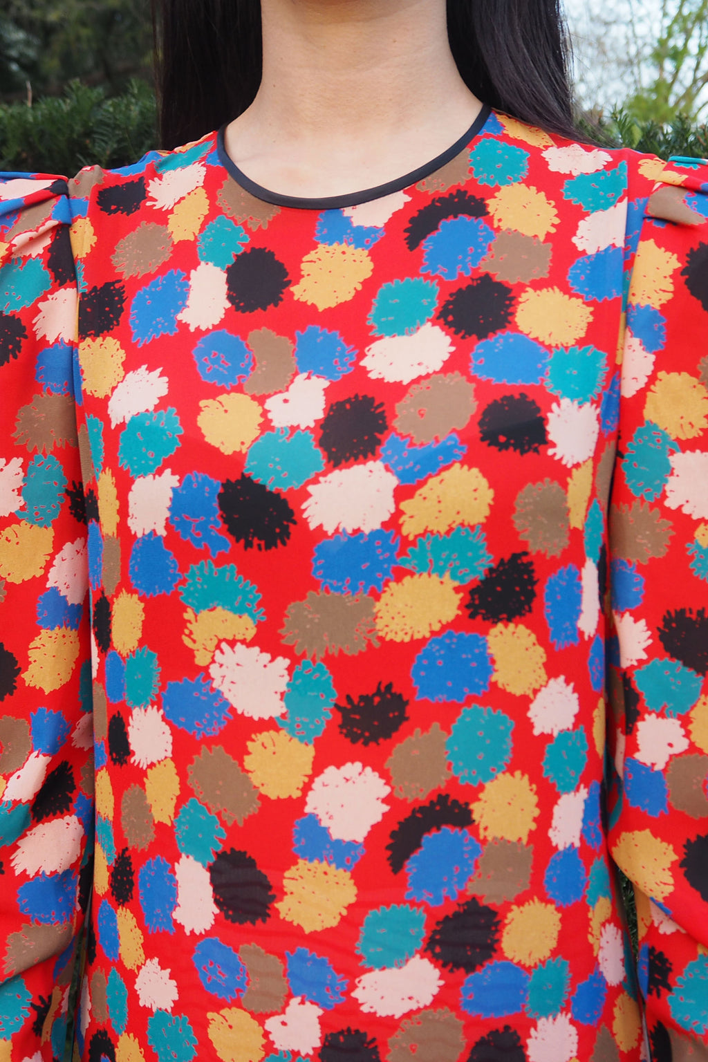 70's-80's Gold Label by Tricoville Ruffle Dress Red