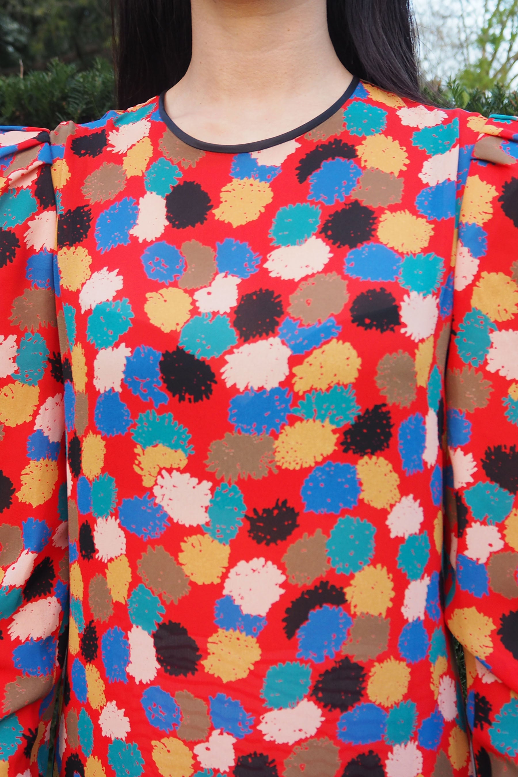 70's-80's Gold Label by Tricoville Ruffle Dress Red