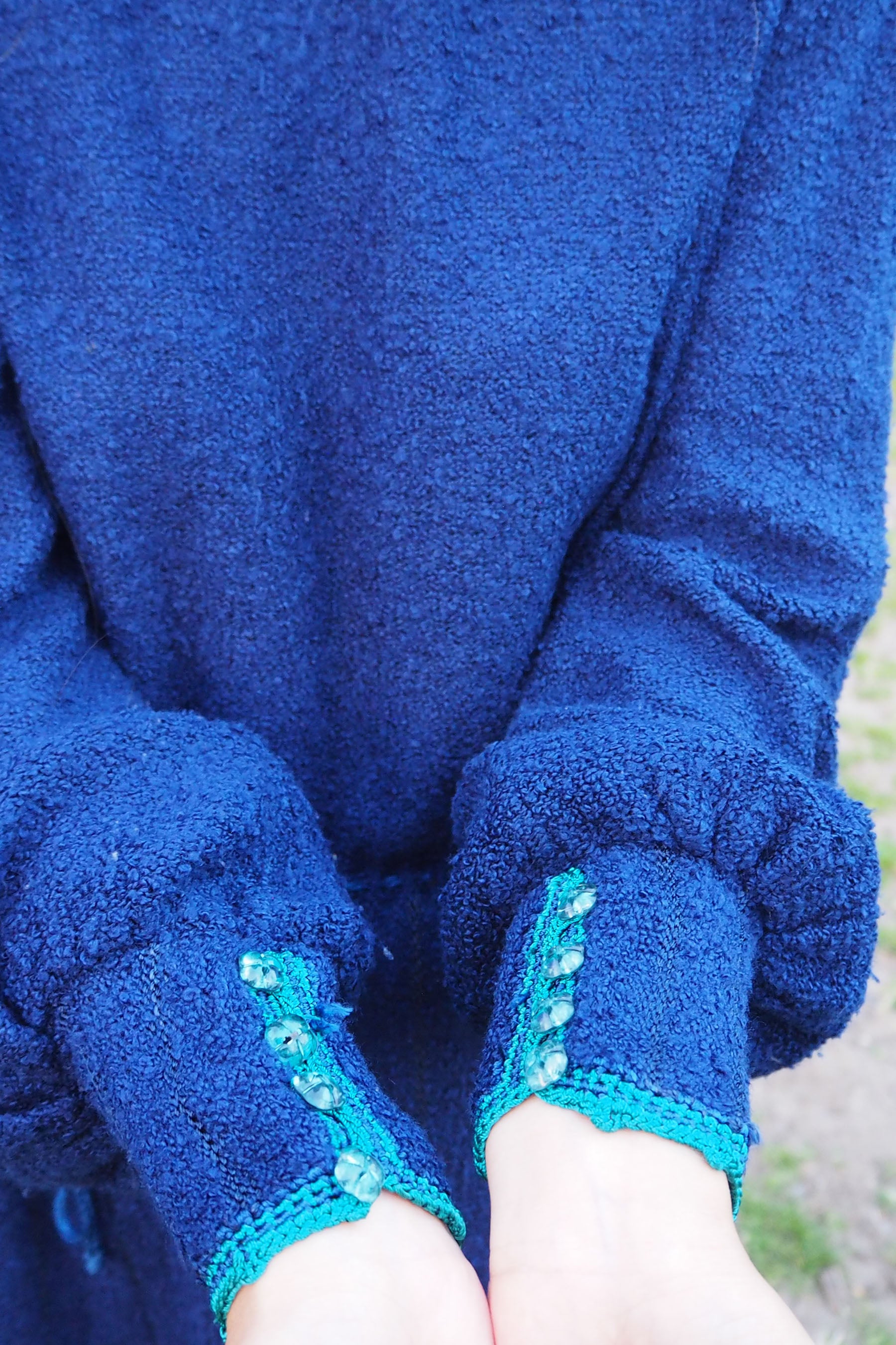 70's Mary Ruane london Knit Dress Blue