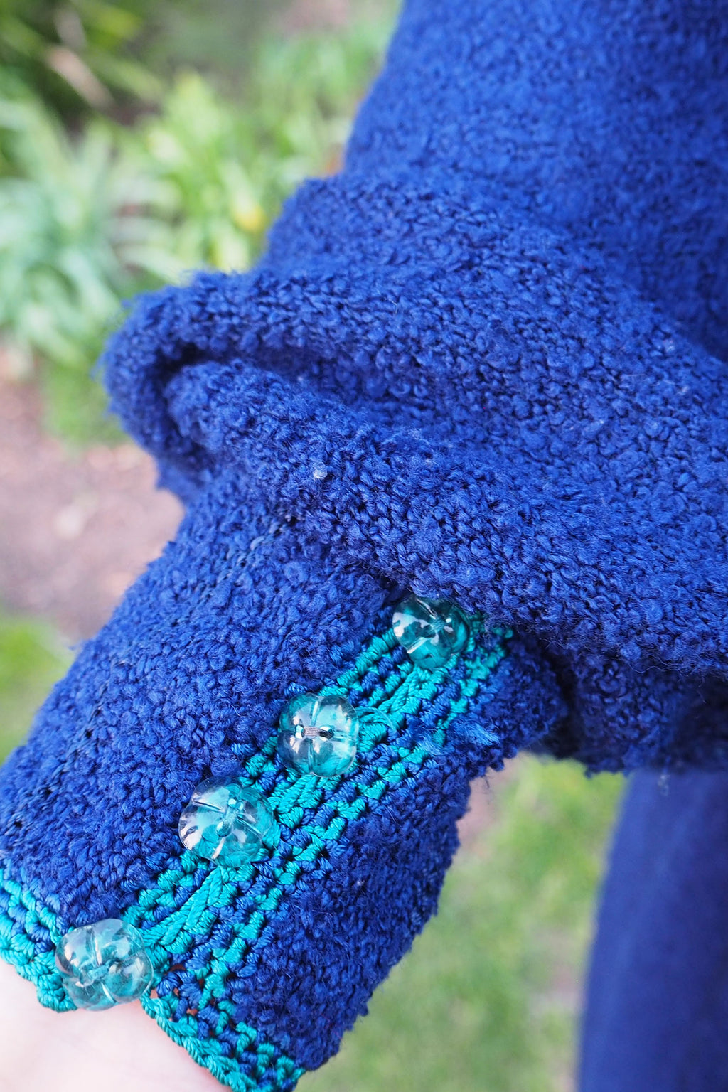 70's Mary Ruane london Knit Dress Blue