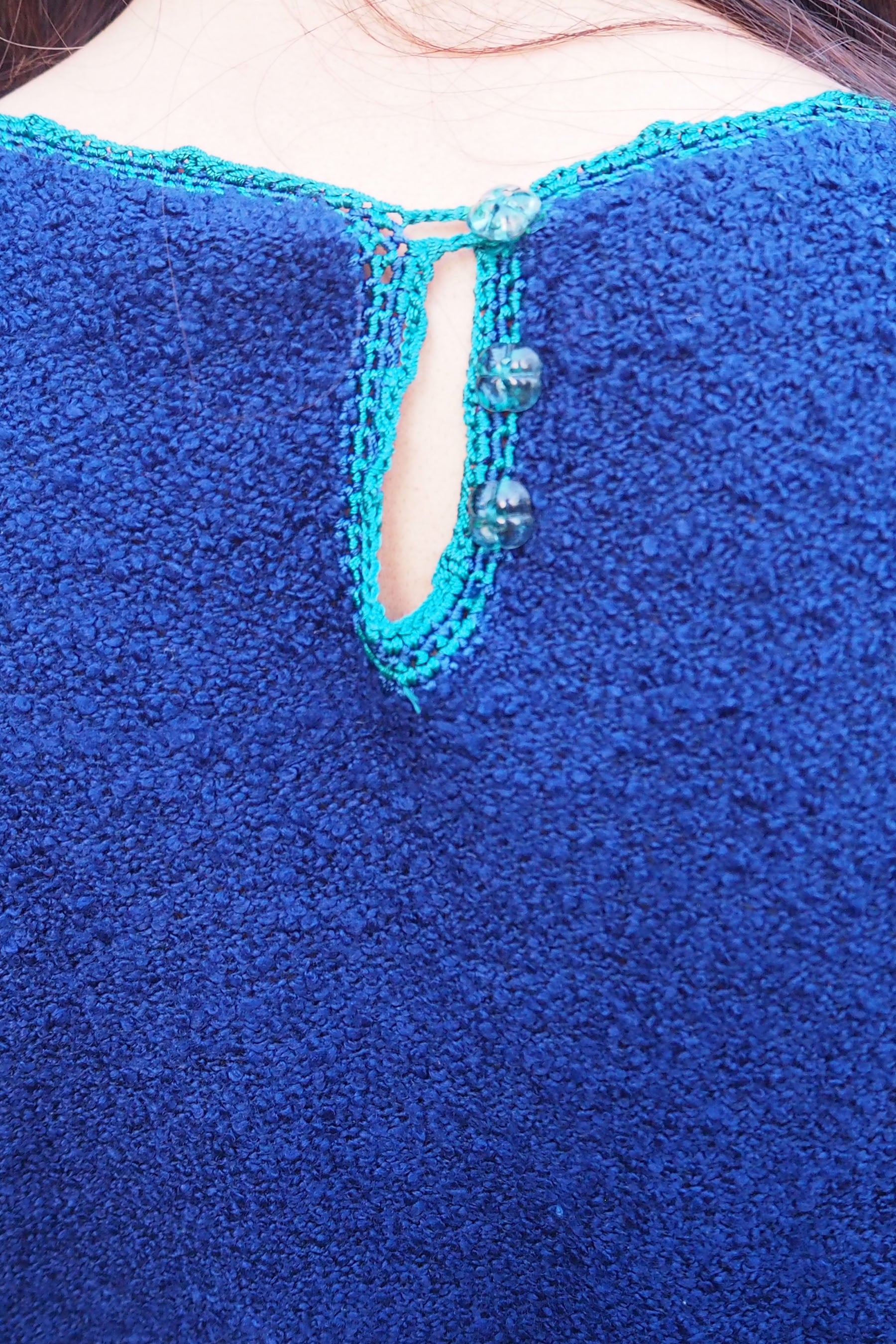 70's Mary Ruane london Knit Dress Blue