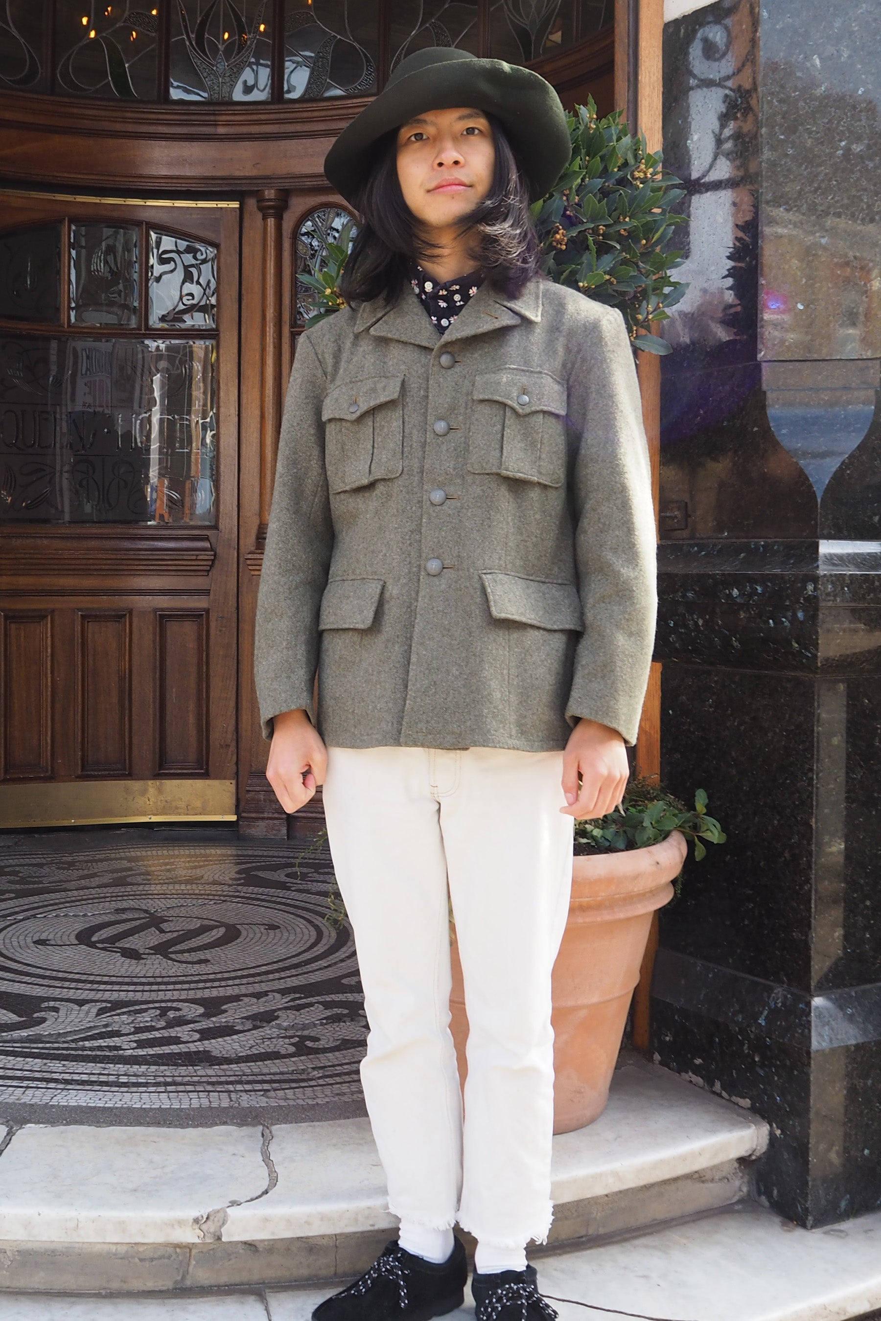 60's-70's Swedish Military Wool Jacket Khaki/Gray