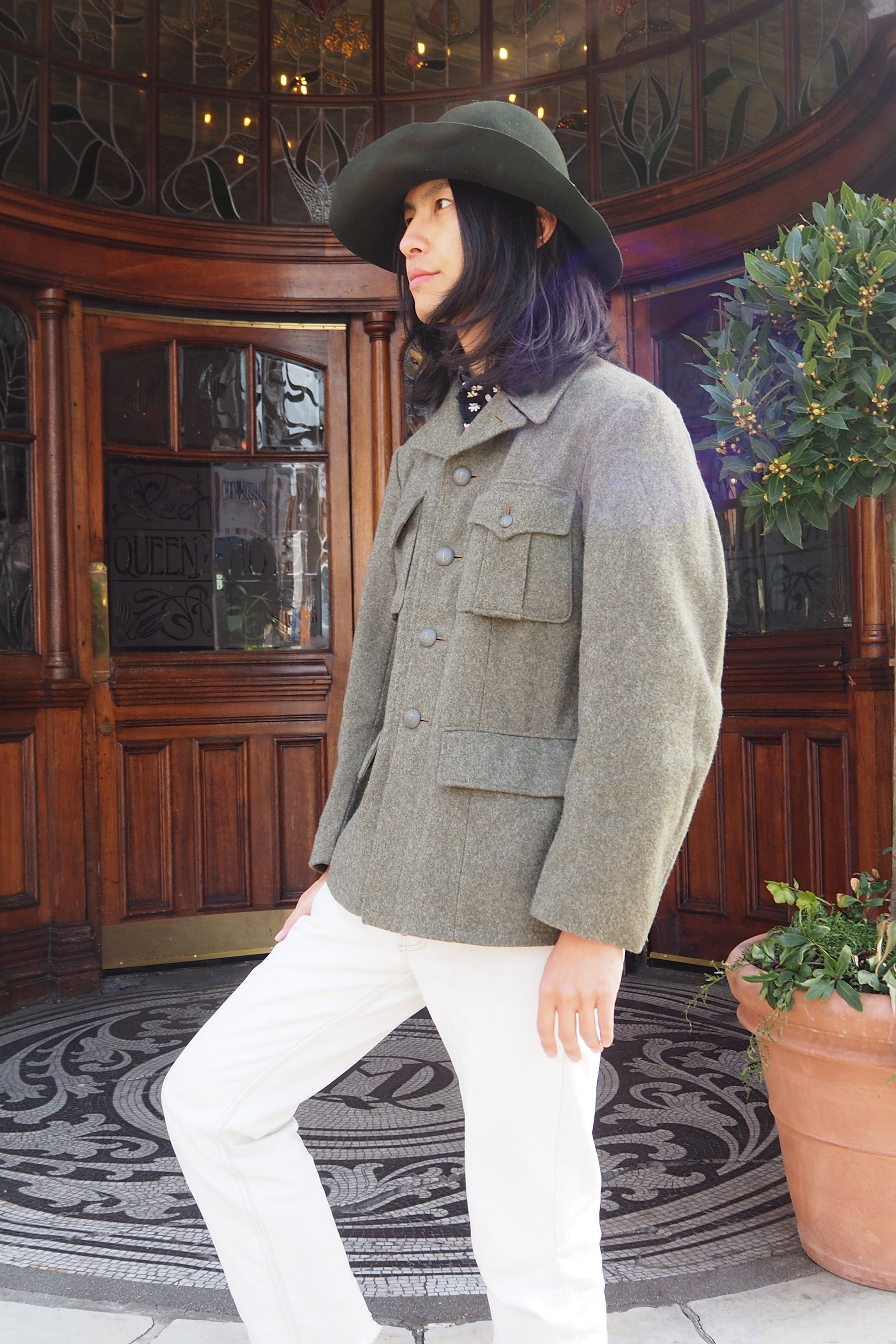 60's-70's Swedish Military Wool Jacket Khaki/Gray
