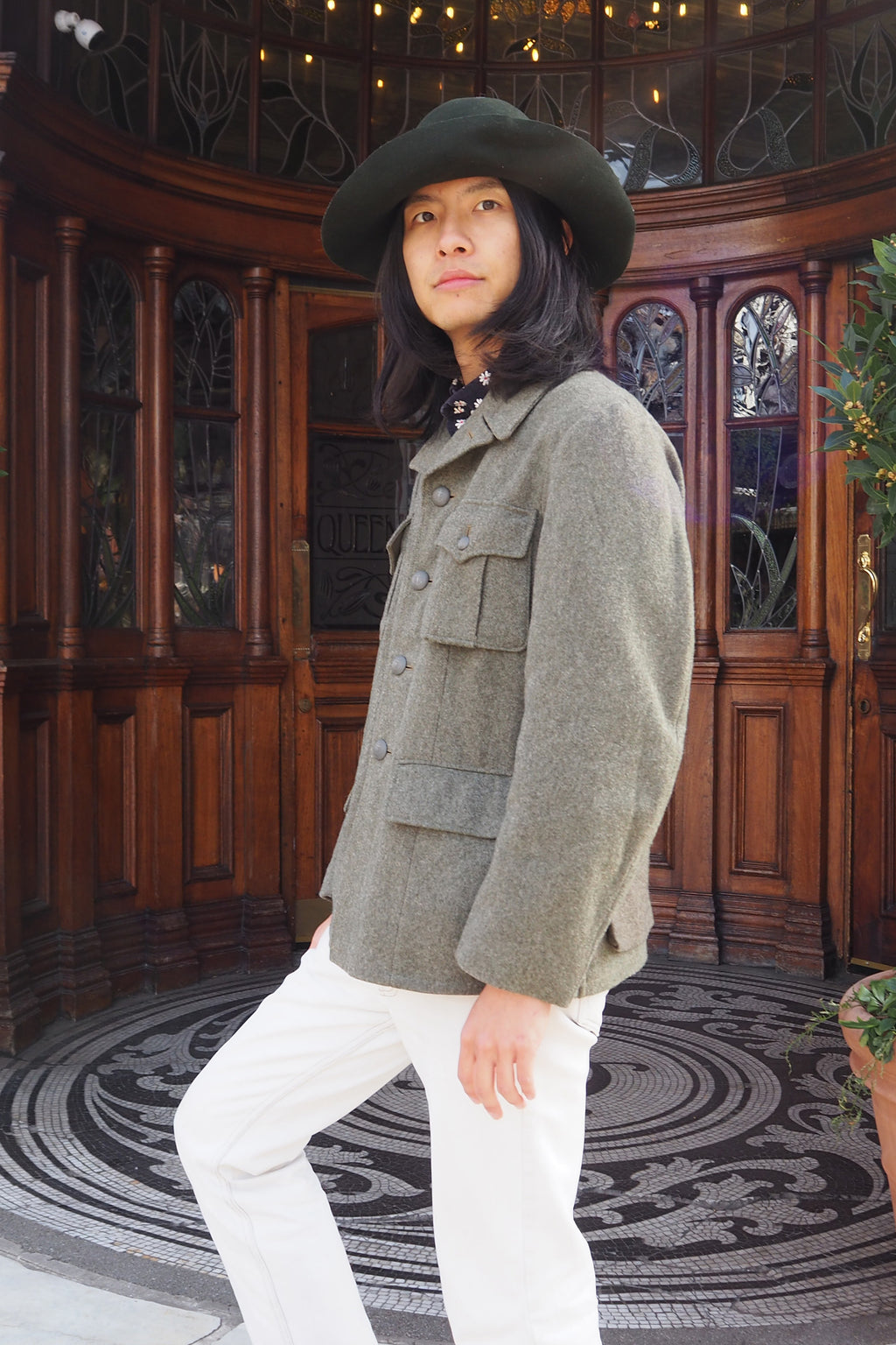 60's-70's Swedish Military Wool Jacket Khaki/Gray