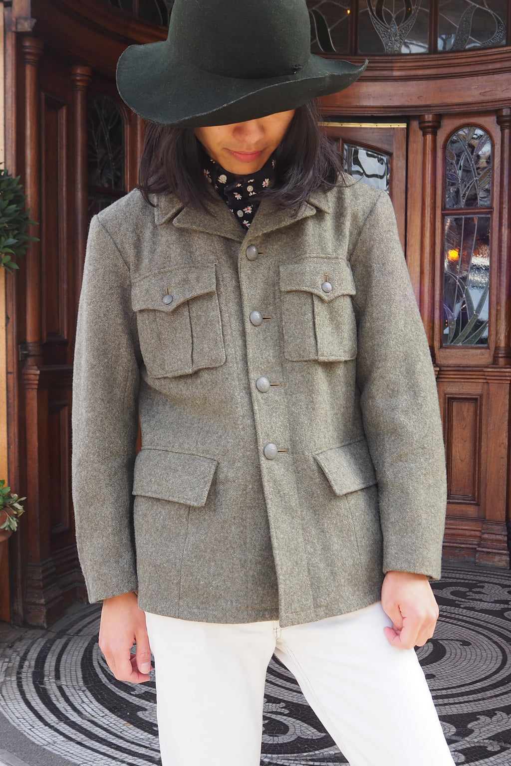 60's-70's Swedish Military Wool Jacket Khaki/Gray