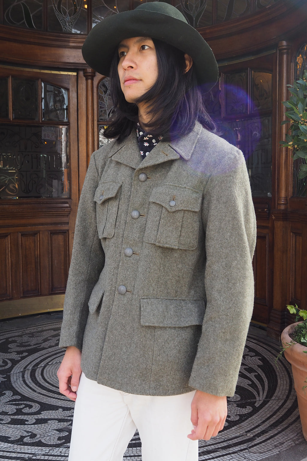 60's-70's Swedish Military Wool Jacket Khaki/Gray