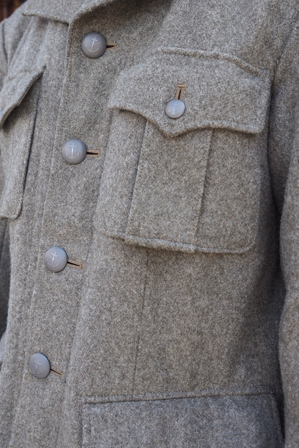 60's-70's Swedish Military Wool Jacket Khaki/Gray