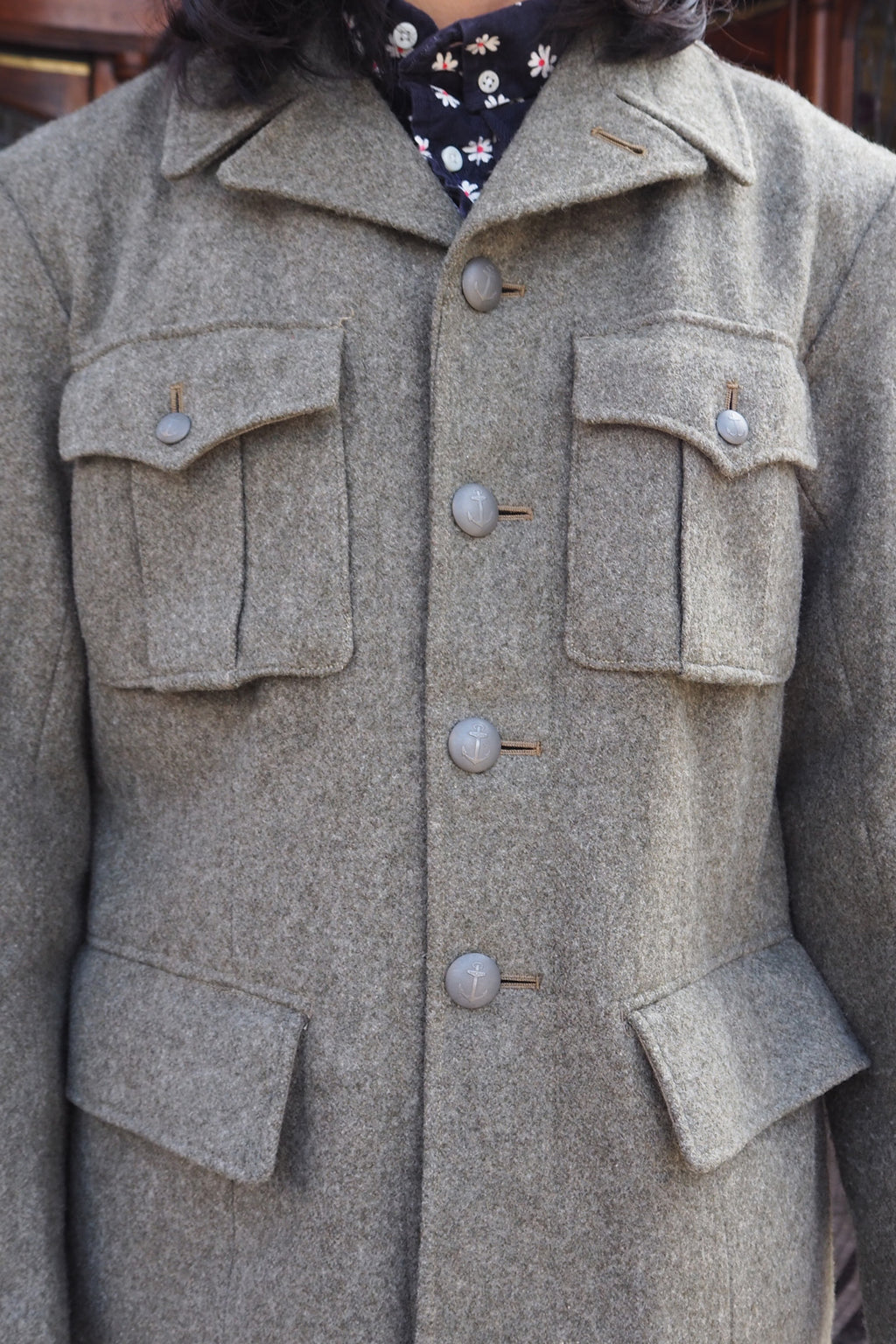 60's-70's Swedish Military Wool Jacket Khaki/Gray