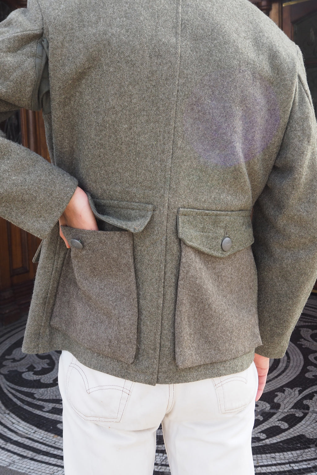 60's-70's Swedish Military Wool Jacket Khaki/Gray