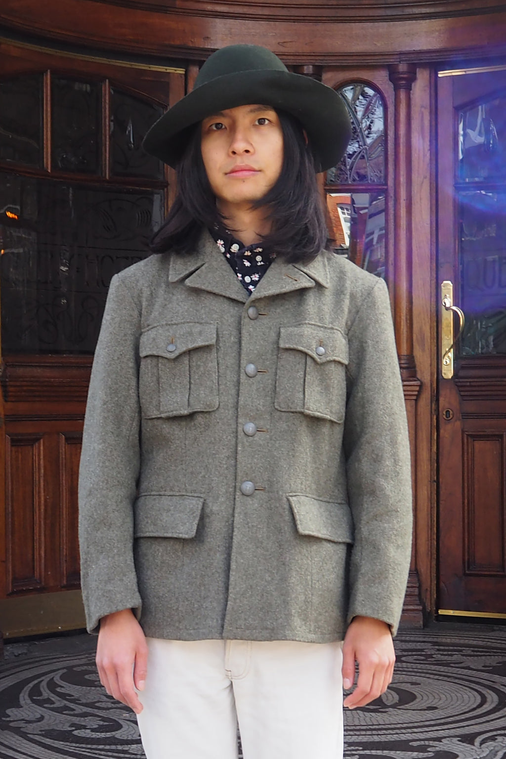 60's-70's Swedish Military Wool Jacket Khaki/Gray