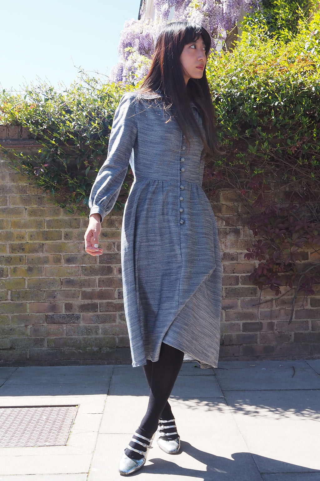 60's-70's Carnegie of London Sparkly Dress Gray/Silver