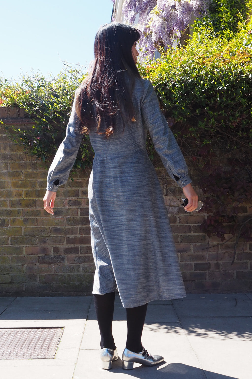 60's-70's Carnegie of London Sparkly Dress Gray/Silver