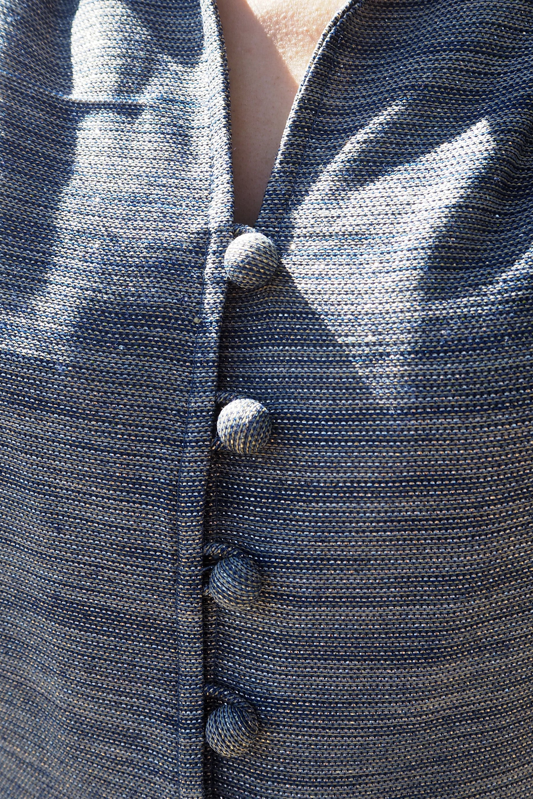 60's-70's Carnegie of London Sparkly Dress Gray/Silver