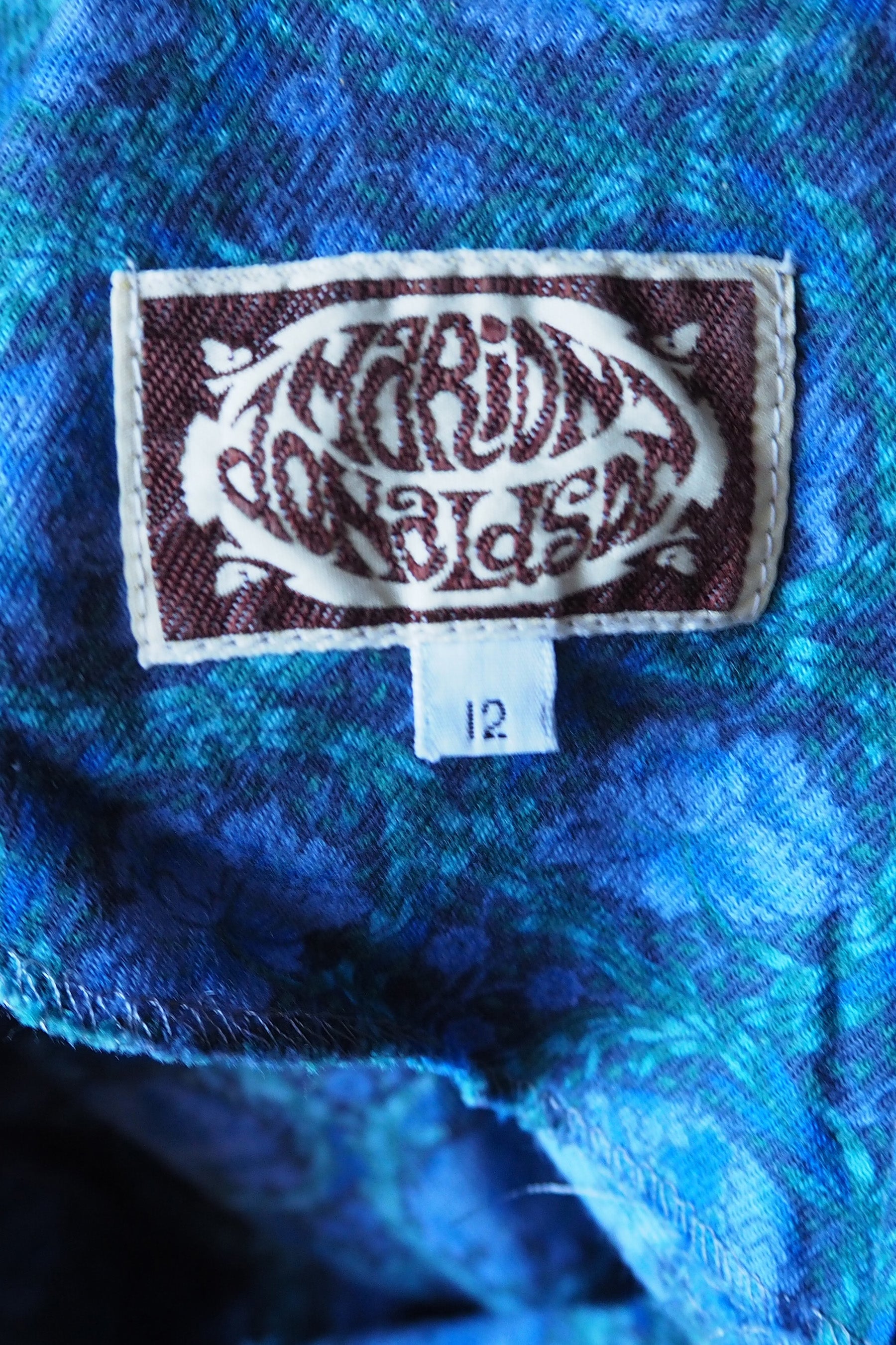 70's Marion Donaldson Liberty Print Prairie Dress Blue