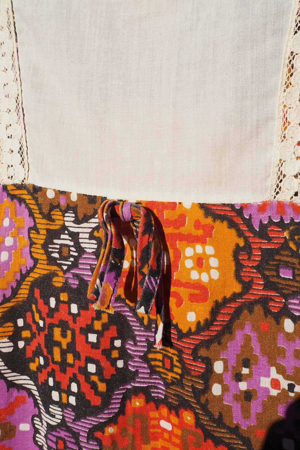 70's DOROTHY PERKINS Psychedelic Maxi Dress Brown