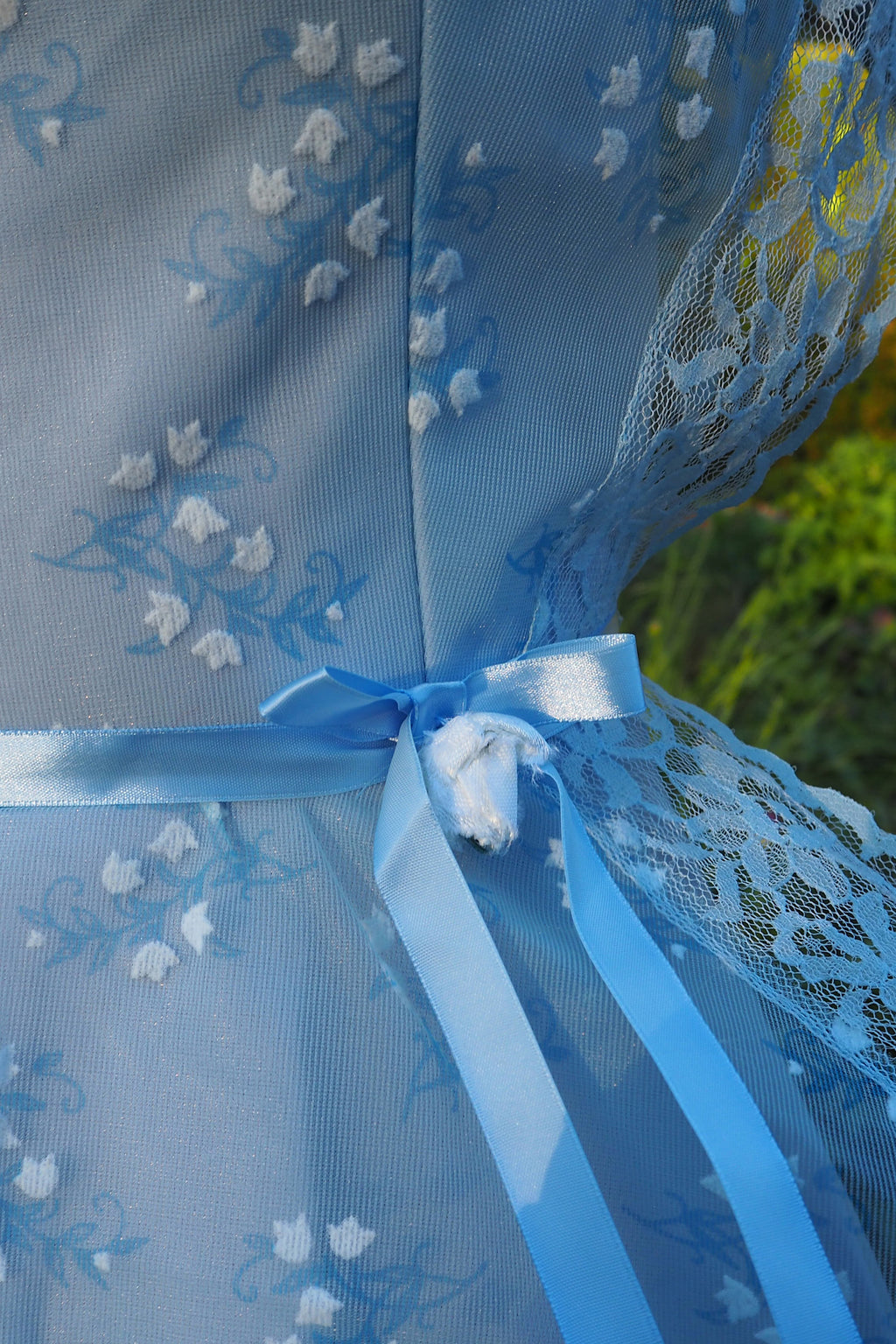 70's Baby Blue Romantic Prairie Dress Light Blue