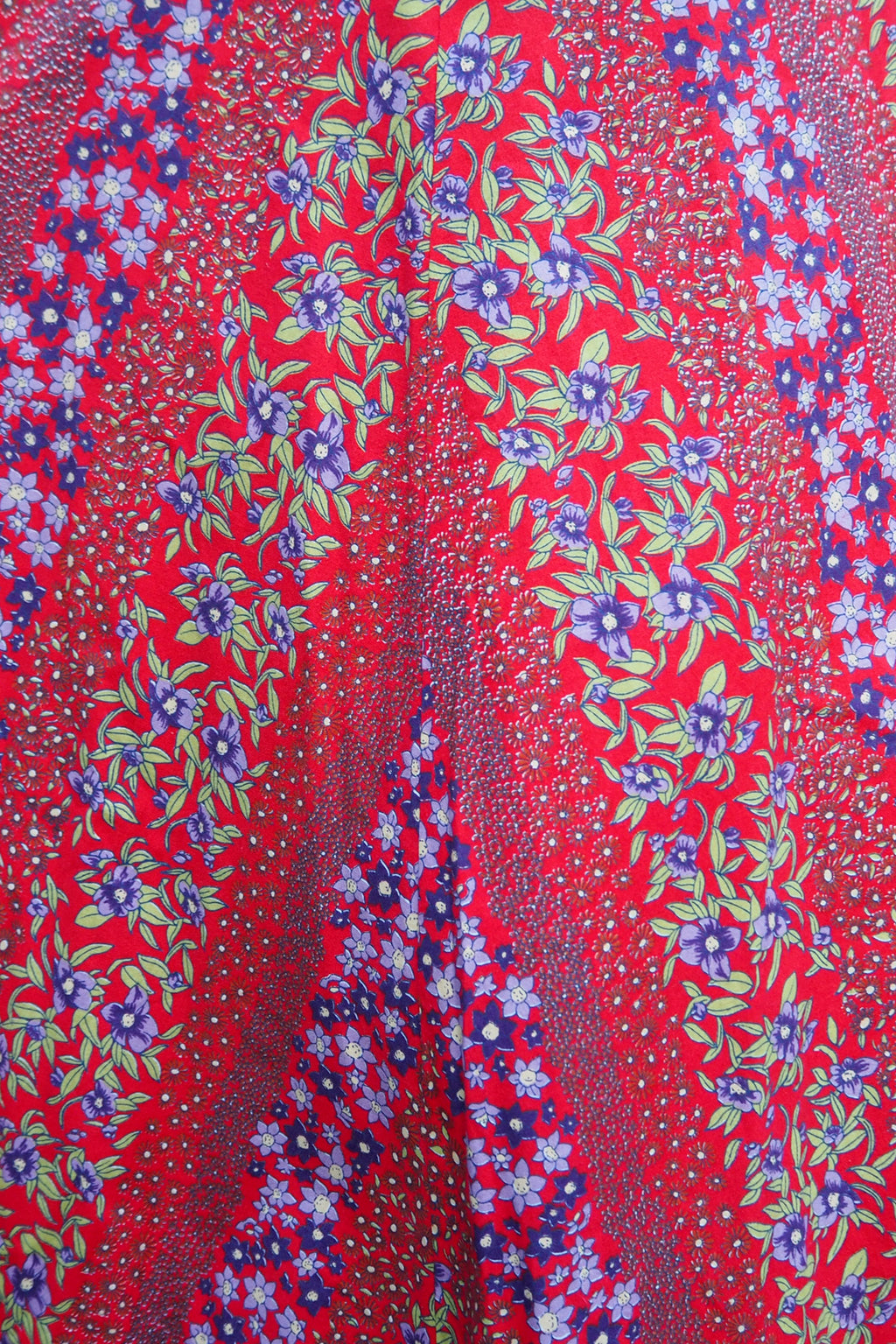 70's Prairie Inspired Floral Cotton Dress Red