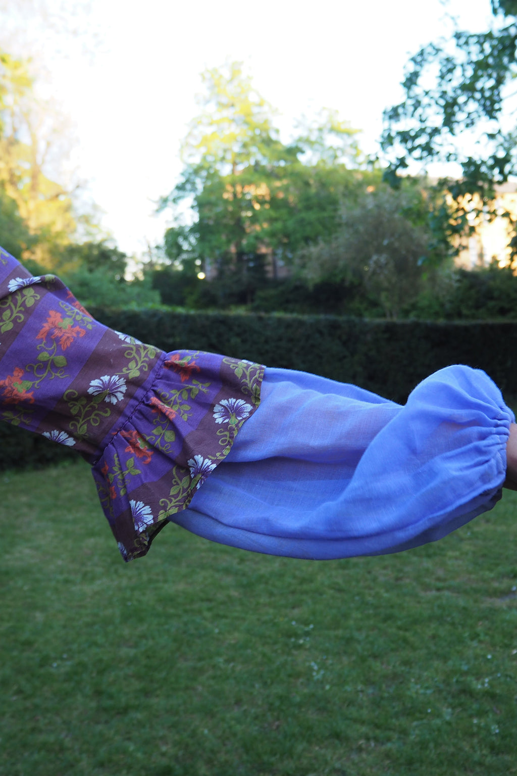 70's Kati At Laura Phillips Empire Line Dress Brown/Purple