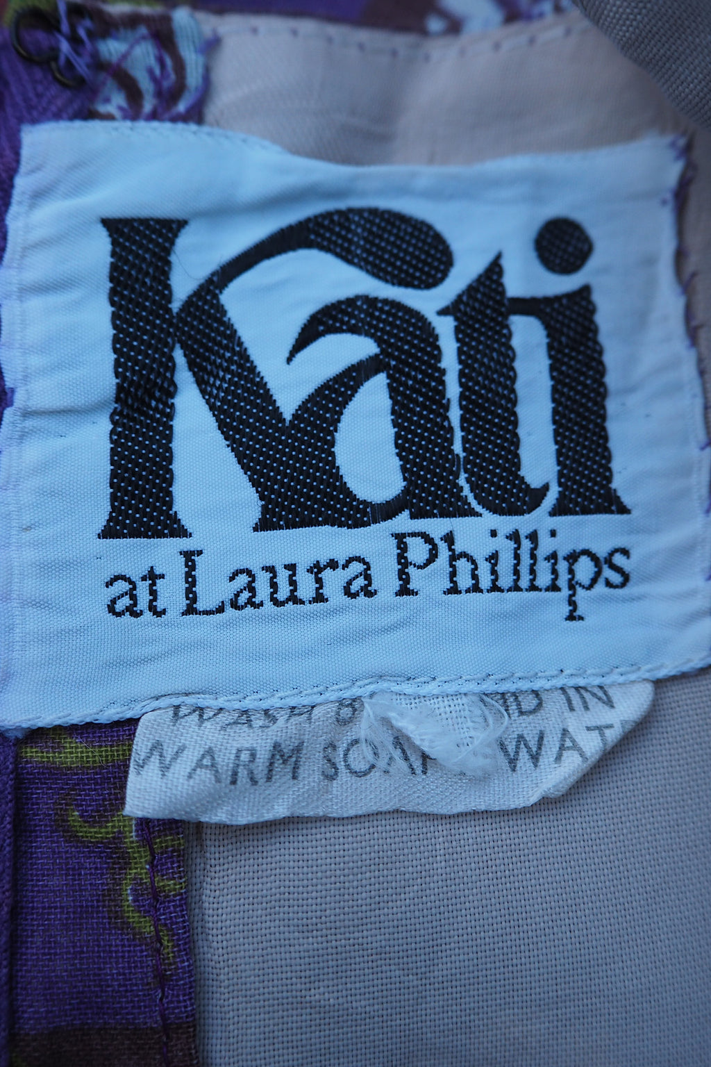 70's Kati At Laura Phillips Empire Line Dress Brown/Purple
