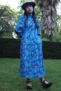 70's Marion Donaldson Prairie Dress Blue