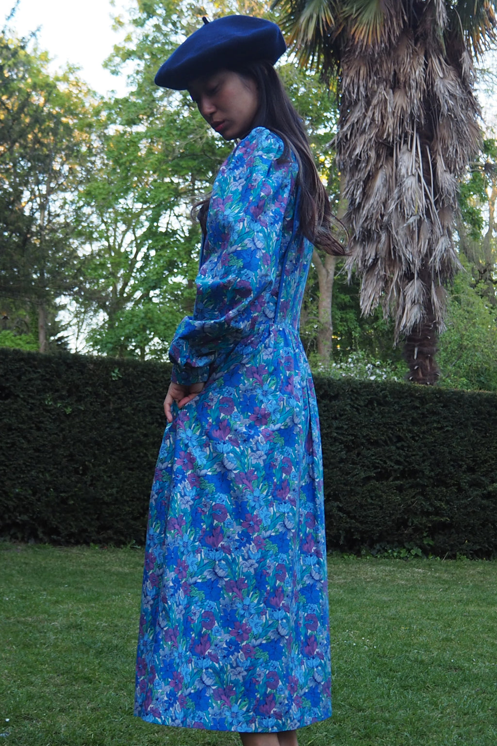 70's Marion Donaldson Prairie Dress Blue