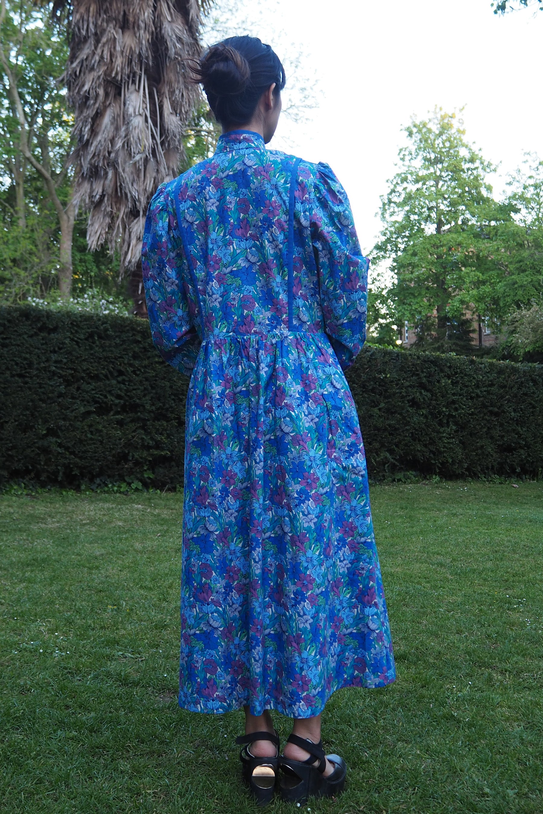 70's Marion Donaldson Prairie Dress Blue