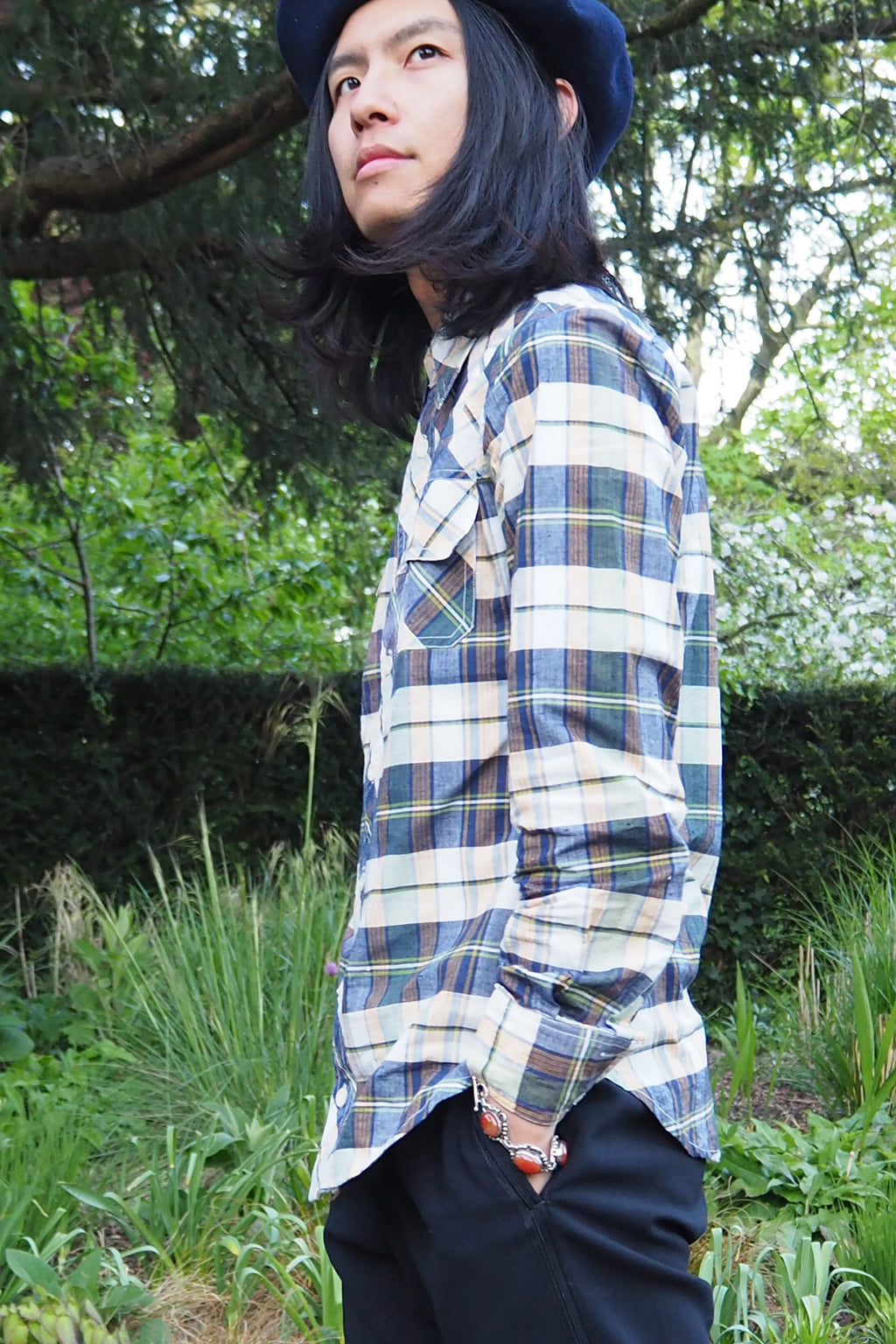 70's Lasso Checked Shirt Yellow/Blue