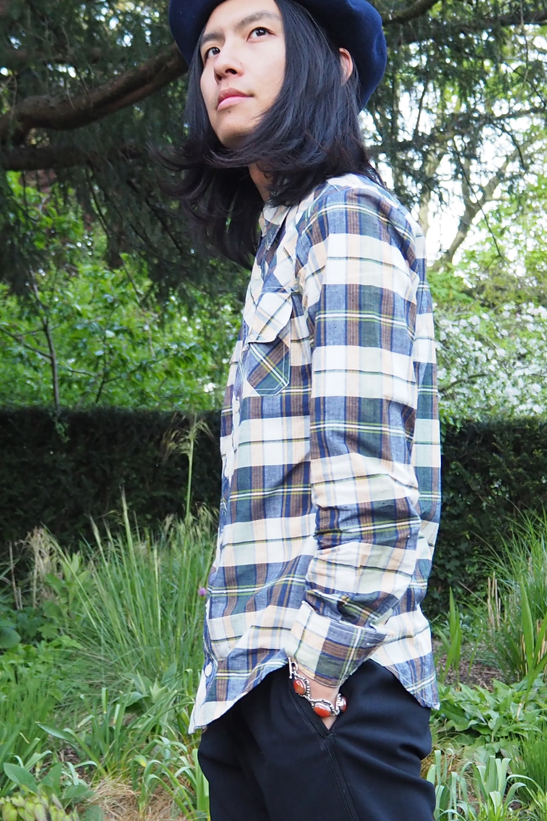 70's Lasso Checked Shirt Yellow/Blue