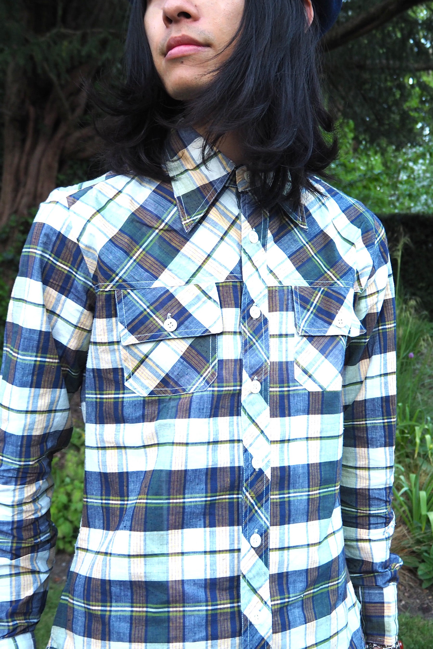 70's Lasso Checked Shirt Yellow/Blue