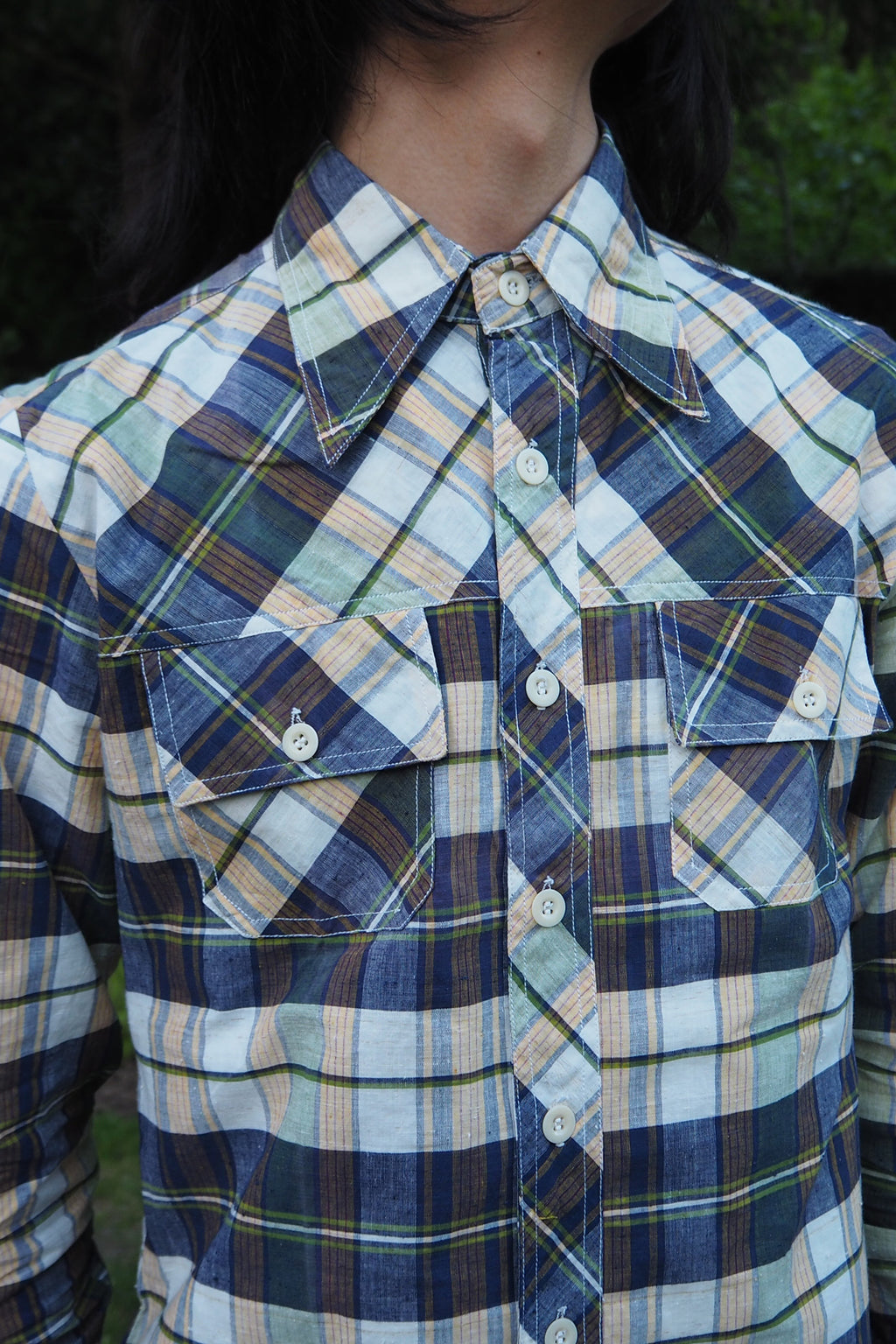 70's Lasso Checked Shirt Yellow/Blue