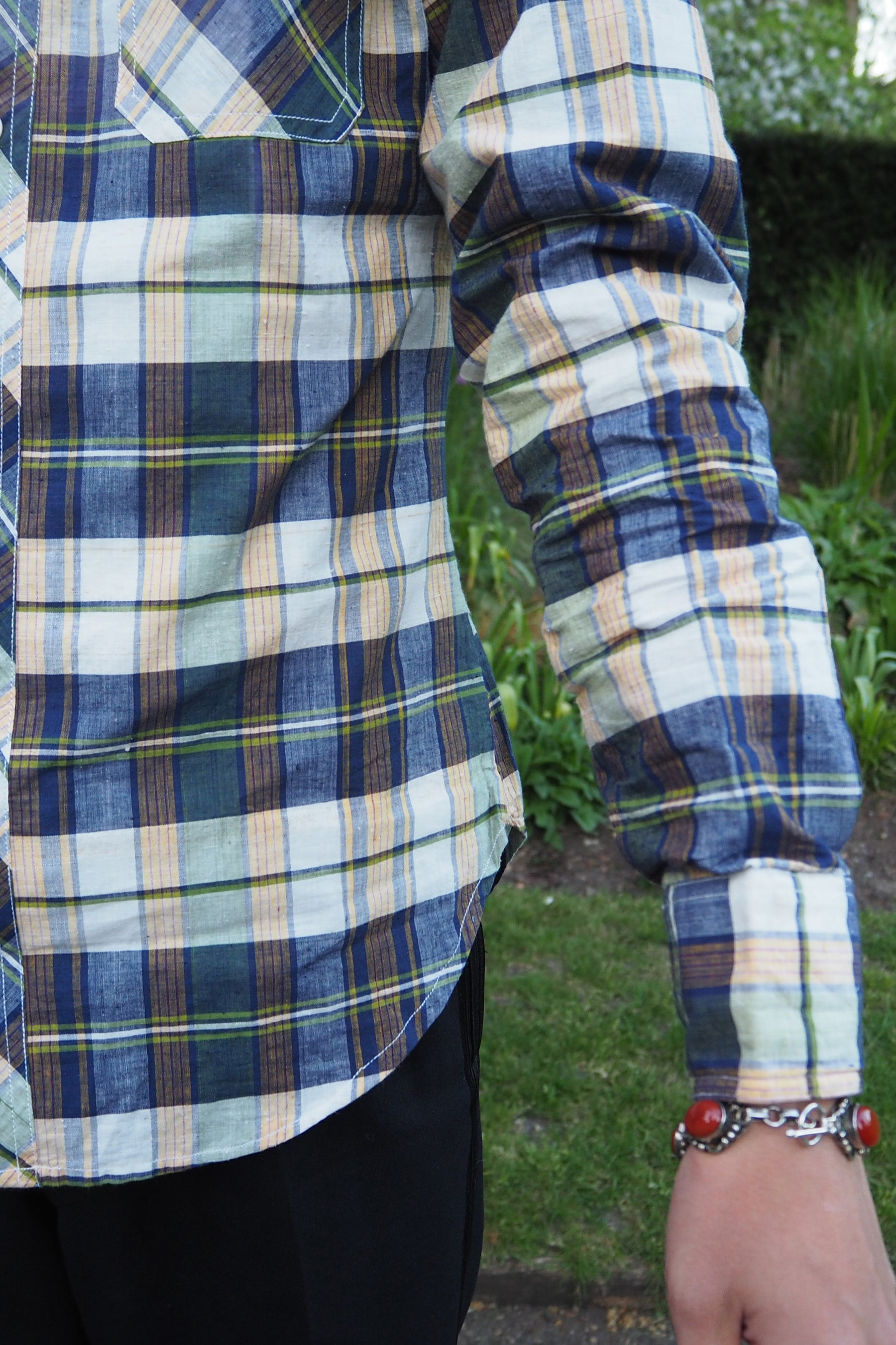 70's Lasso Checked Shirt Yellow/Blue