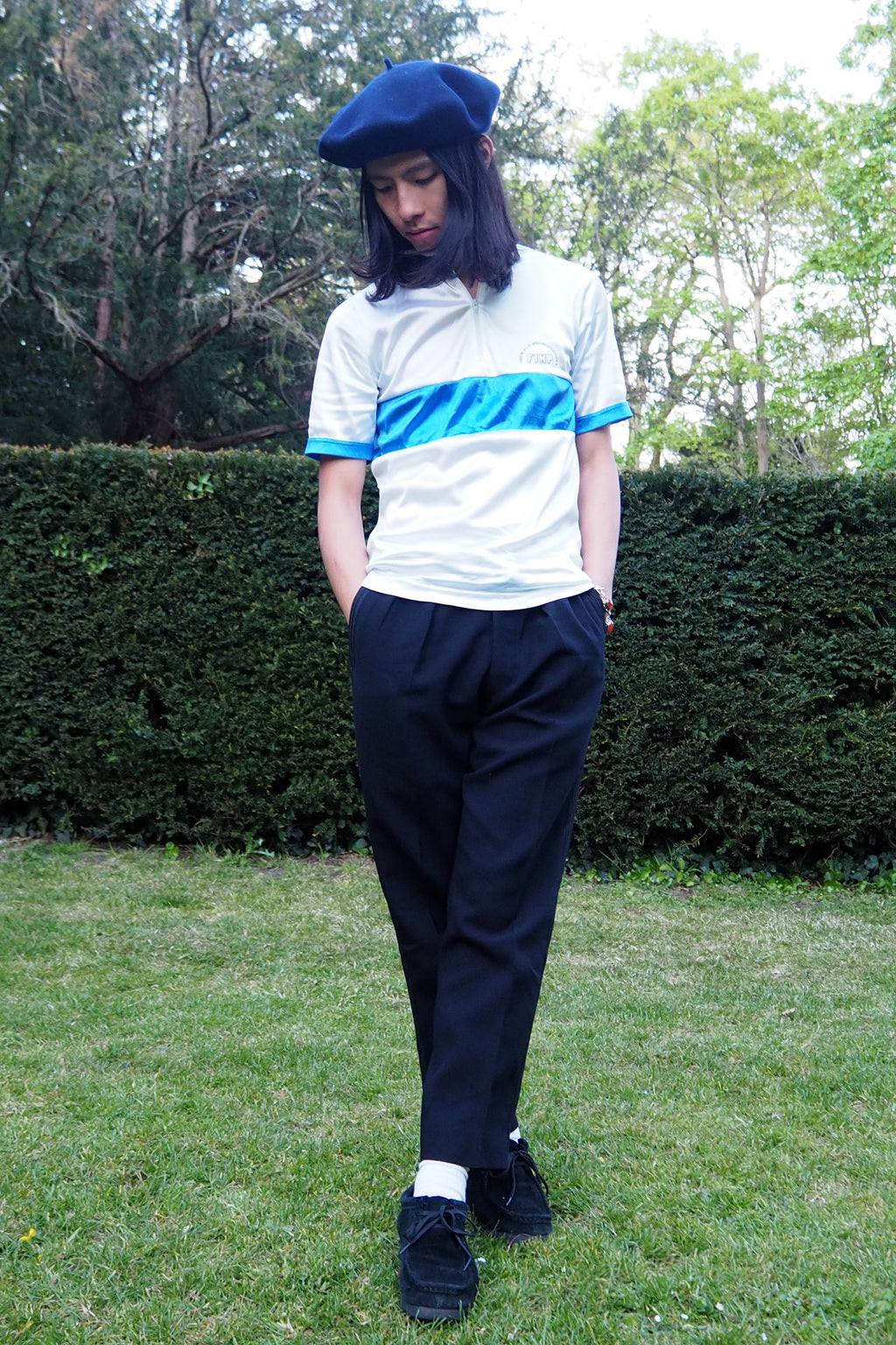 Vintage Zip-up Tops White